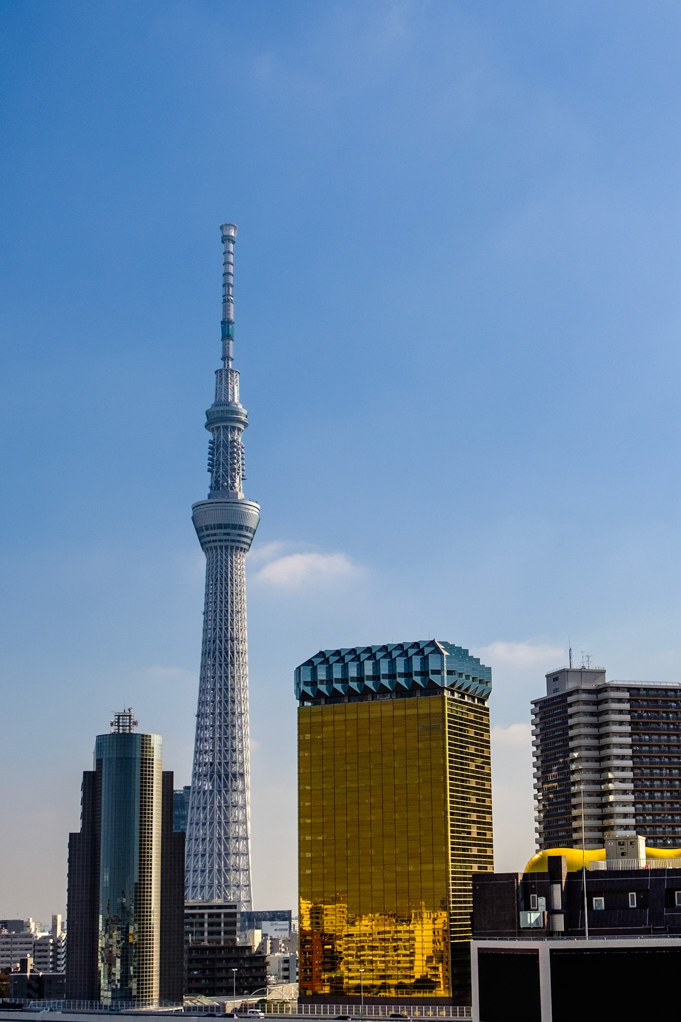 okyo Skytree and Asahi Beer Hall — modern icons rising above the Sumida River
