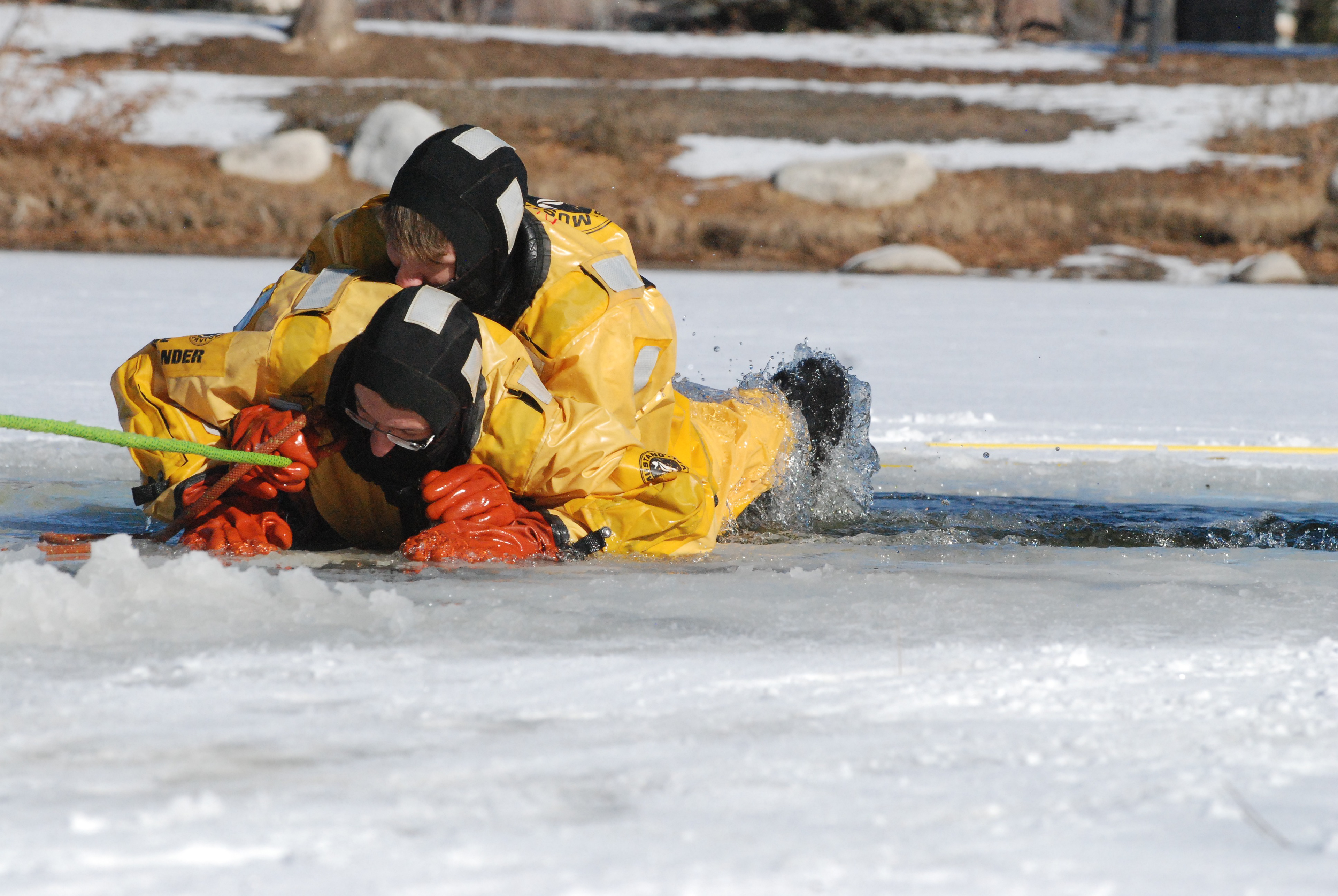 Ice Rescue drill with Rock Canyon Fire Academy., Jan. 19, 2016.