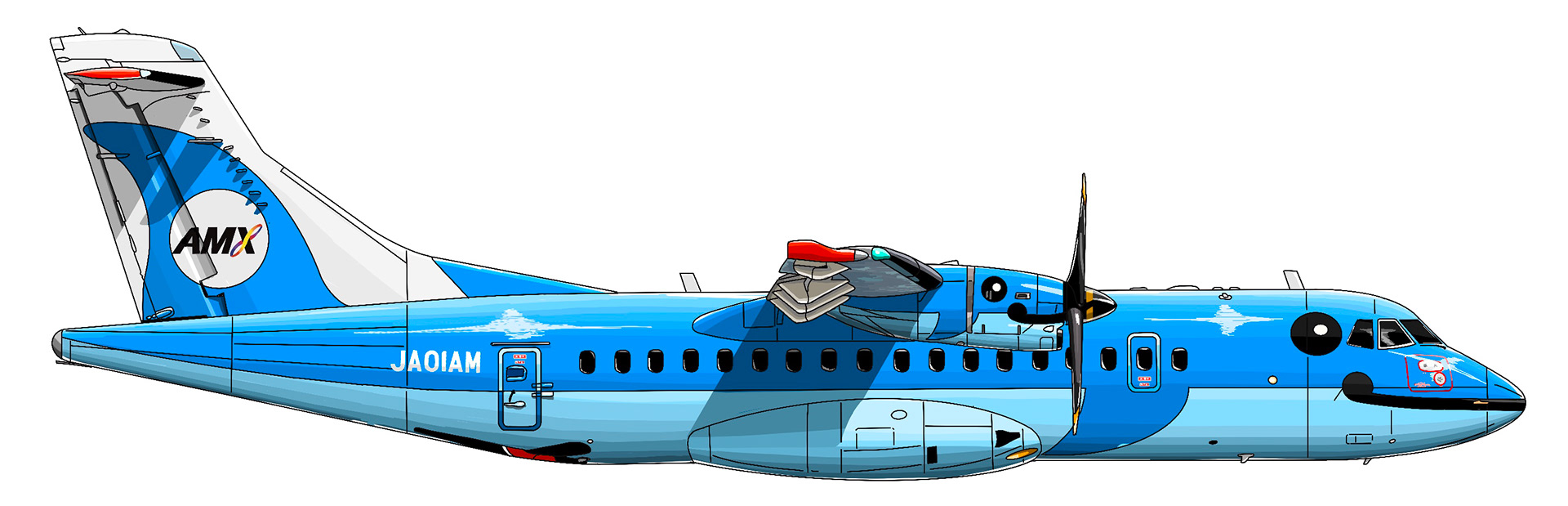 ATR72 AMX 天草エアライン　みぞか　イラスト