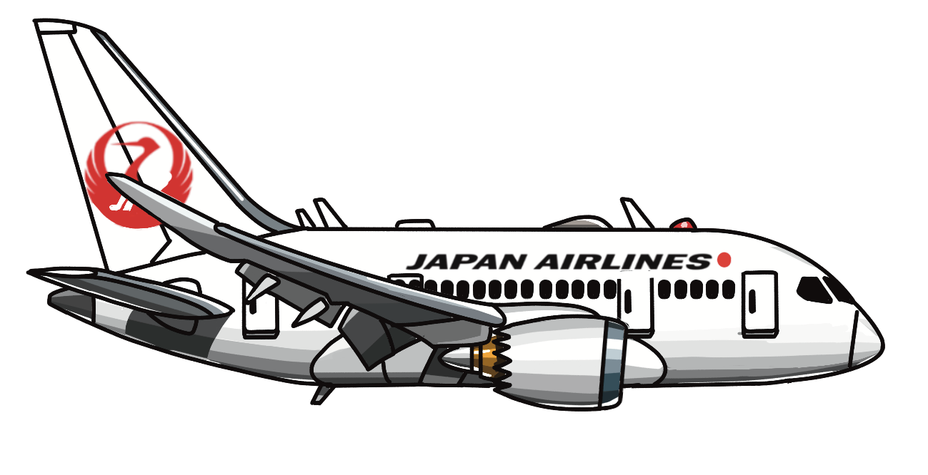 JAL イラスト　B787　かわいい　飛行機
