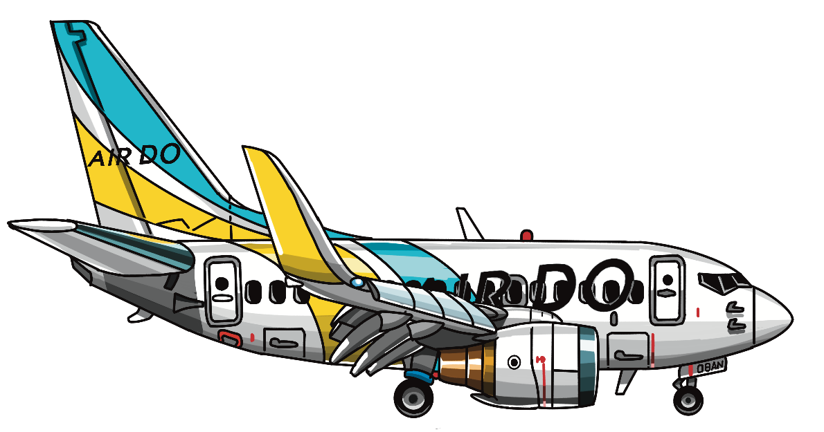 AIRDO イラスト　飛行機　かわいい　B737