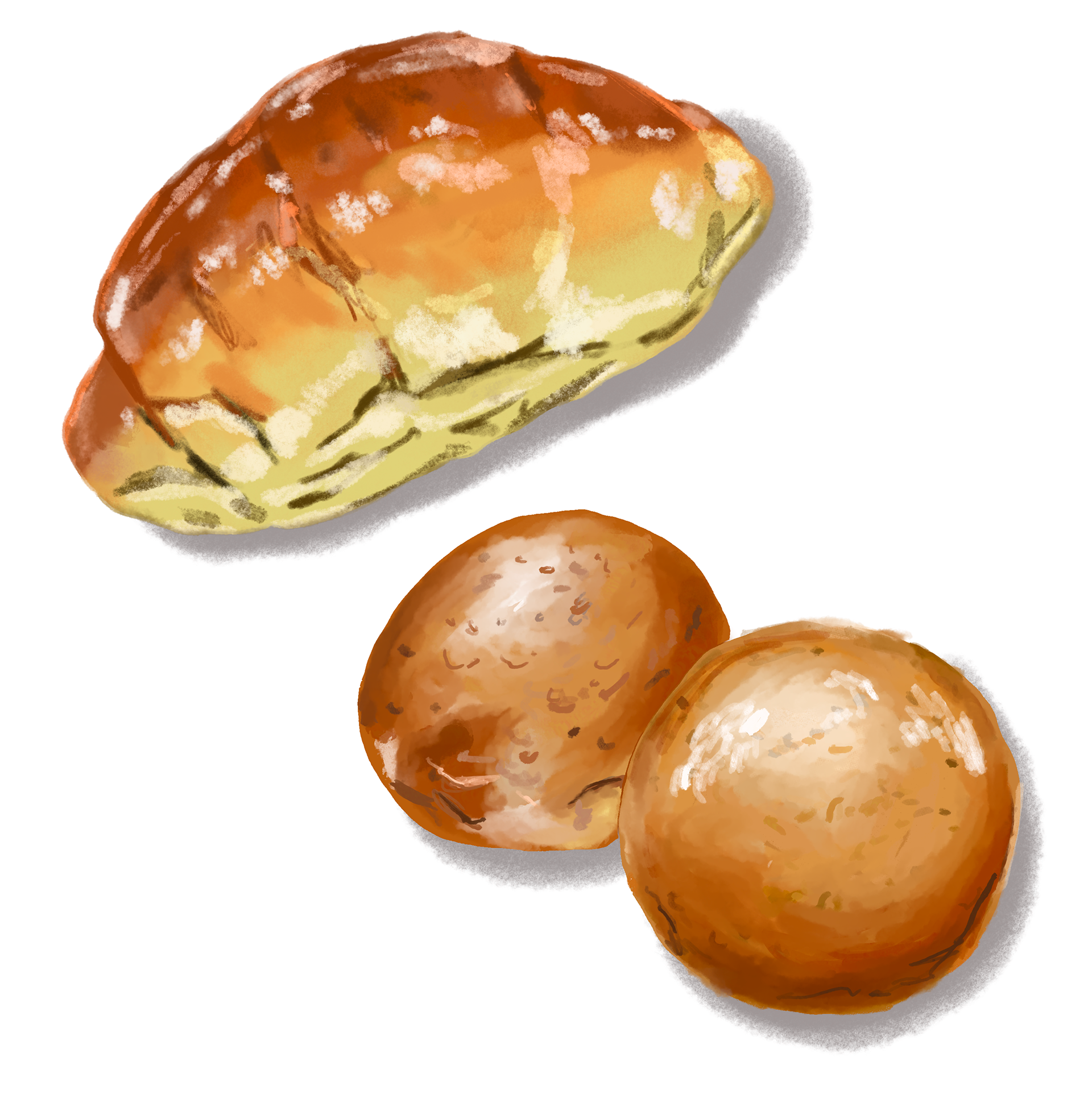 パン　イラスト　旭川　美味しもの