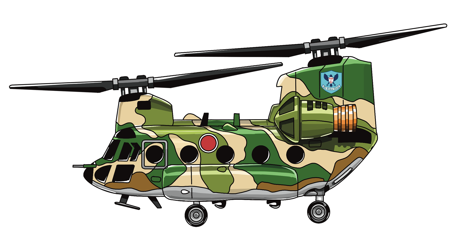 CH47 ヘリコプター　かわいい　イラスト
