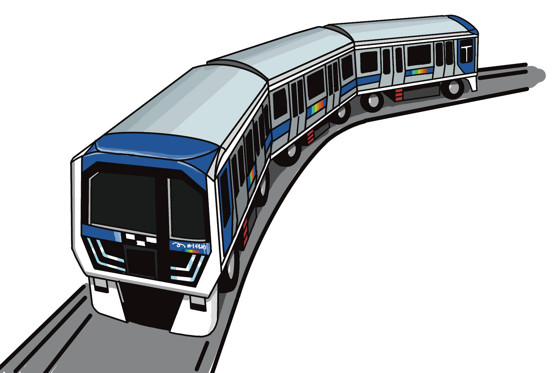 ゆりかもめ　電車　イラスト