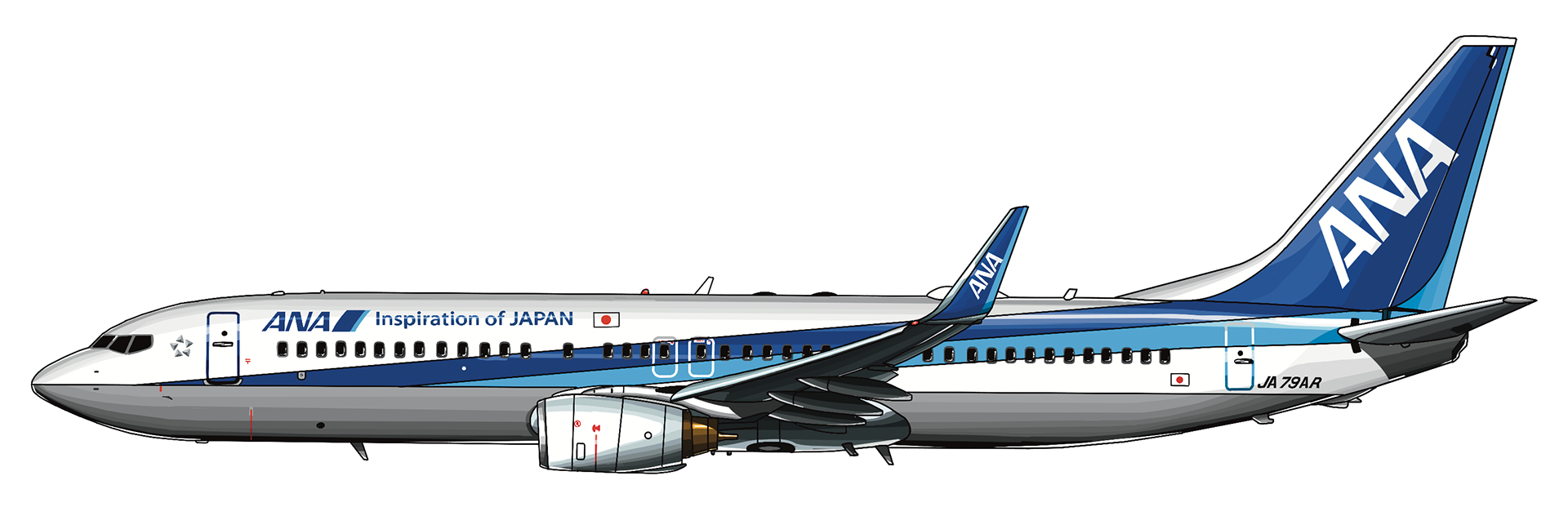 ANA B737 イラスト　飛行機　旅客機　かっこいい