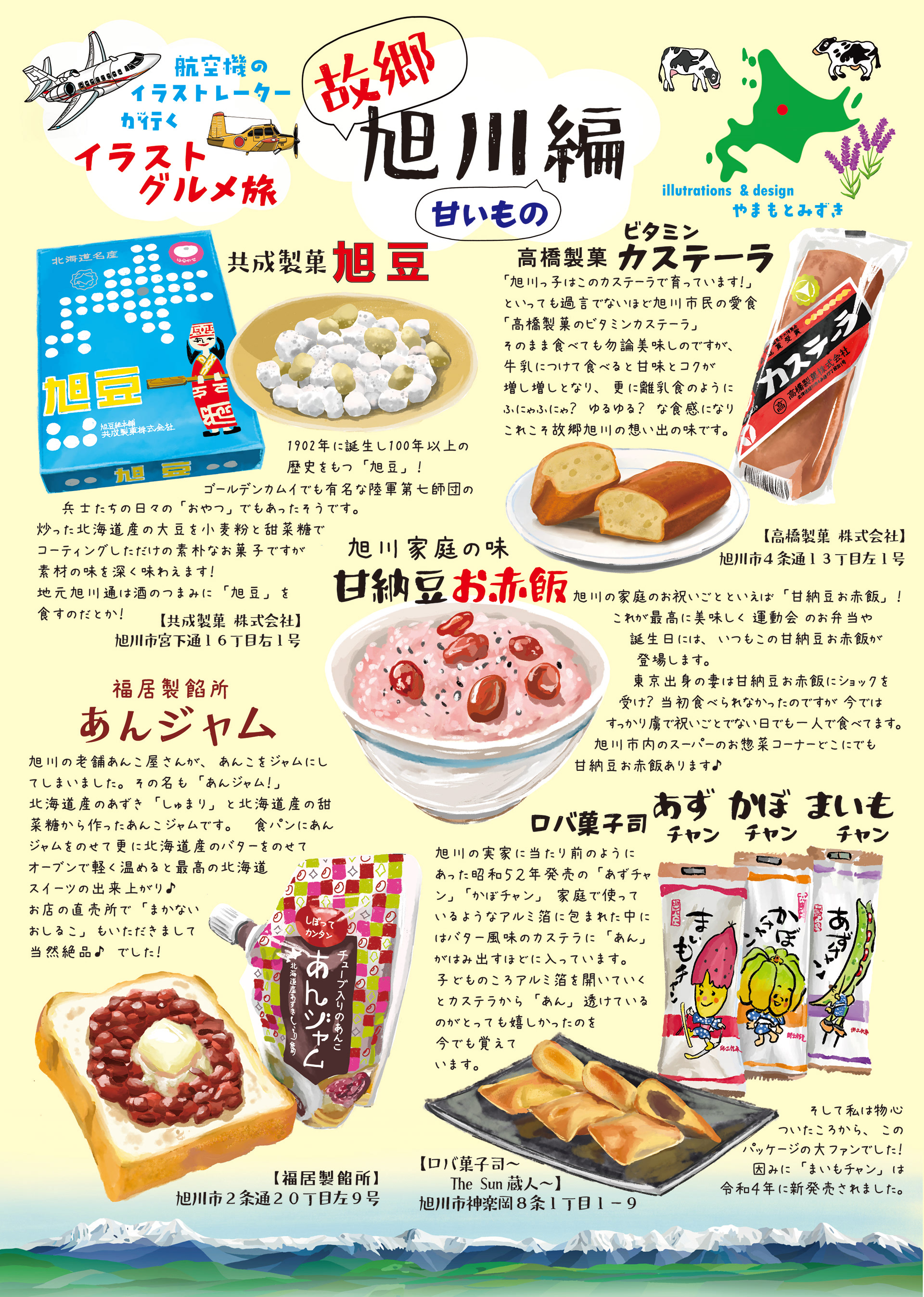 旭川　美味しもの　イラスト
