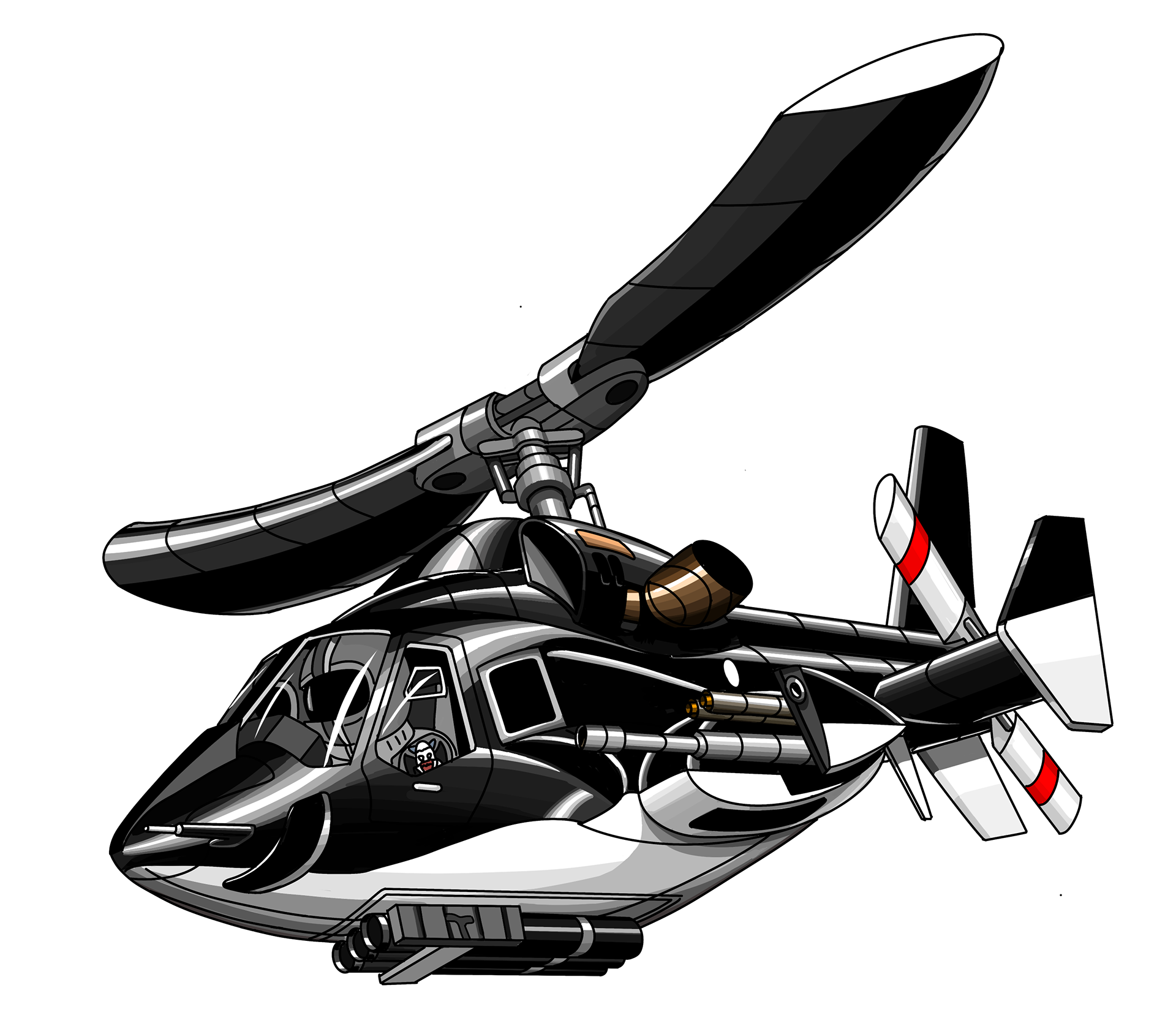 エアーウルフ　イラスト　ヘリコプター