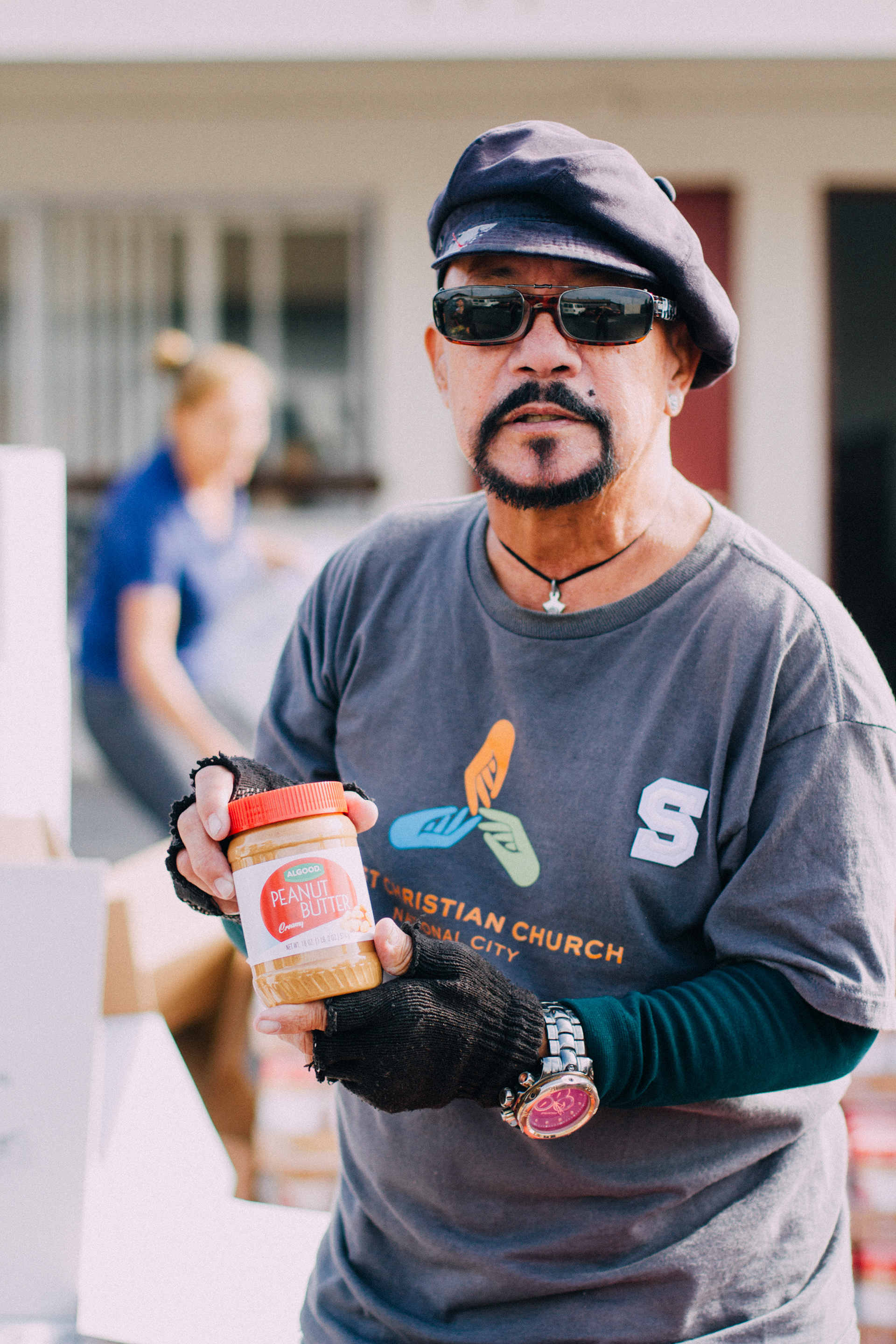 Congregation member and food bank volunteer, Richard, personalized his shirt!