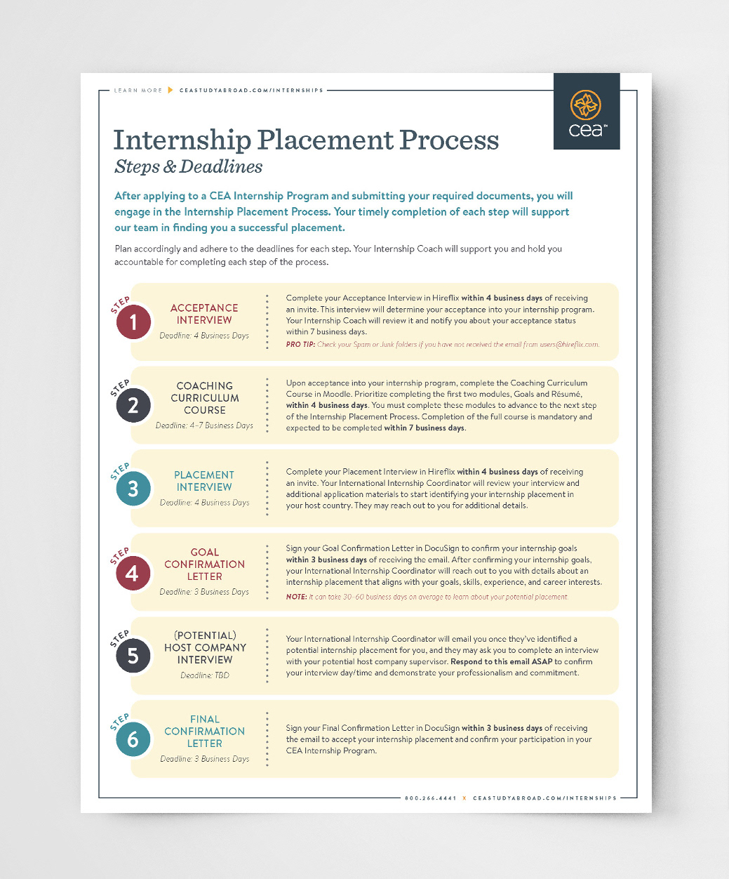 Student Internship Checklist Flyer