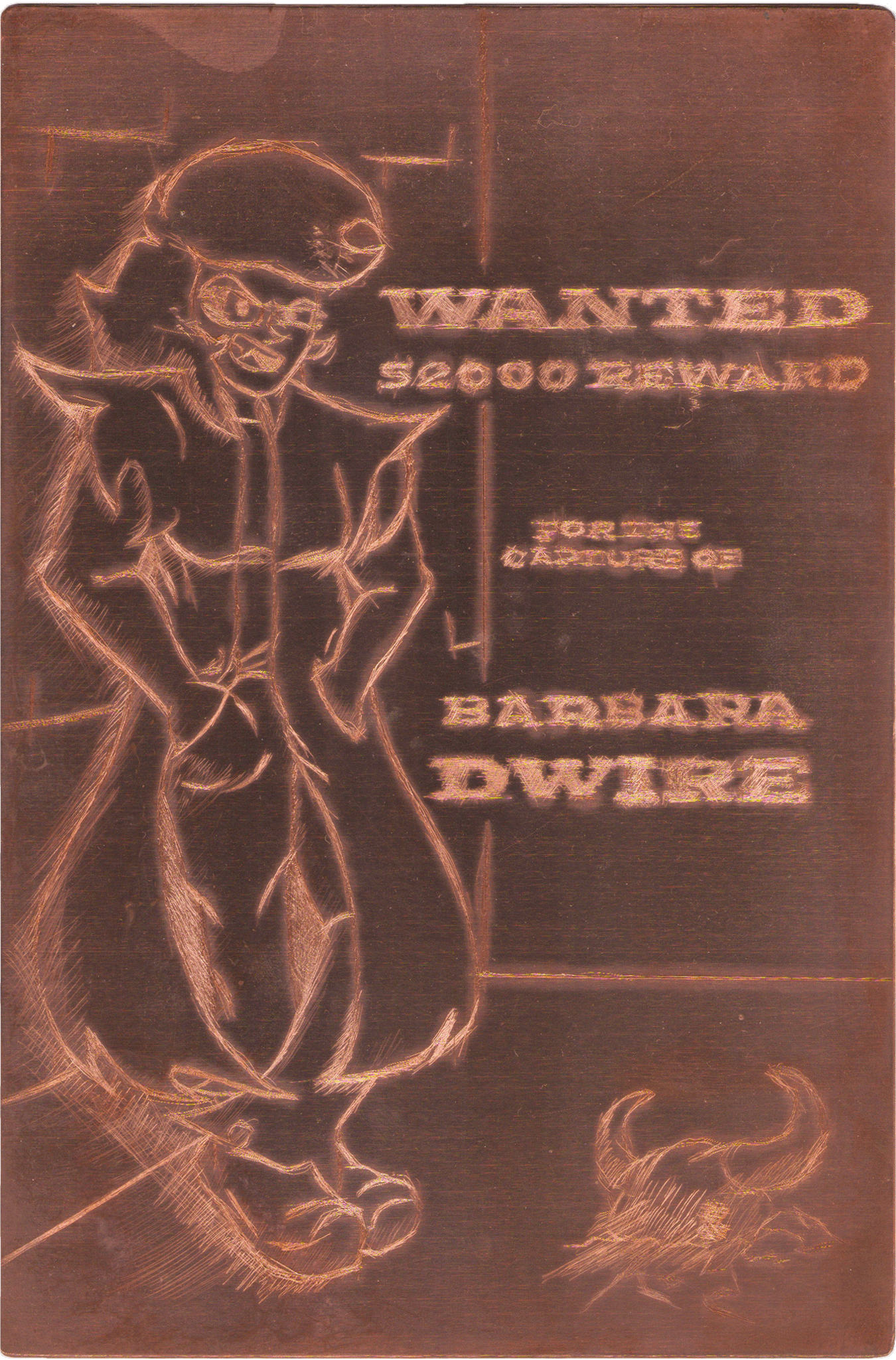Barbara Poster Copper Etching (flipped for readability)