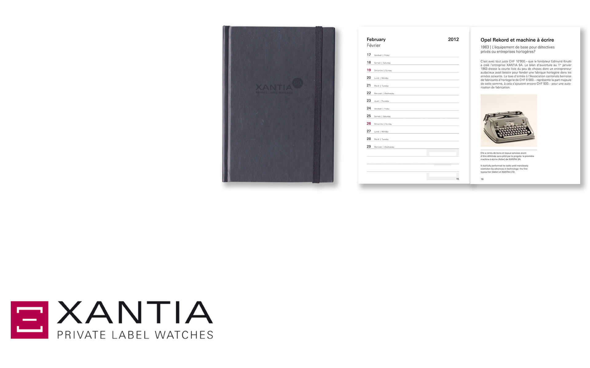 Logo, Erscheinungsbild, Jubiläums-Agenda, Xantia, Biel, 2011
