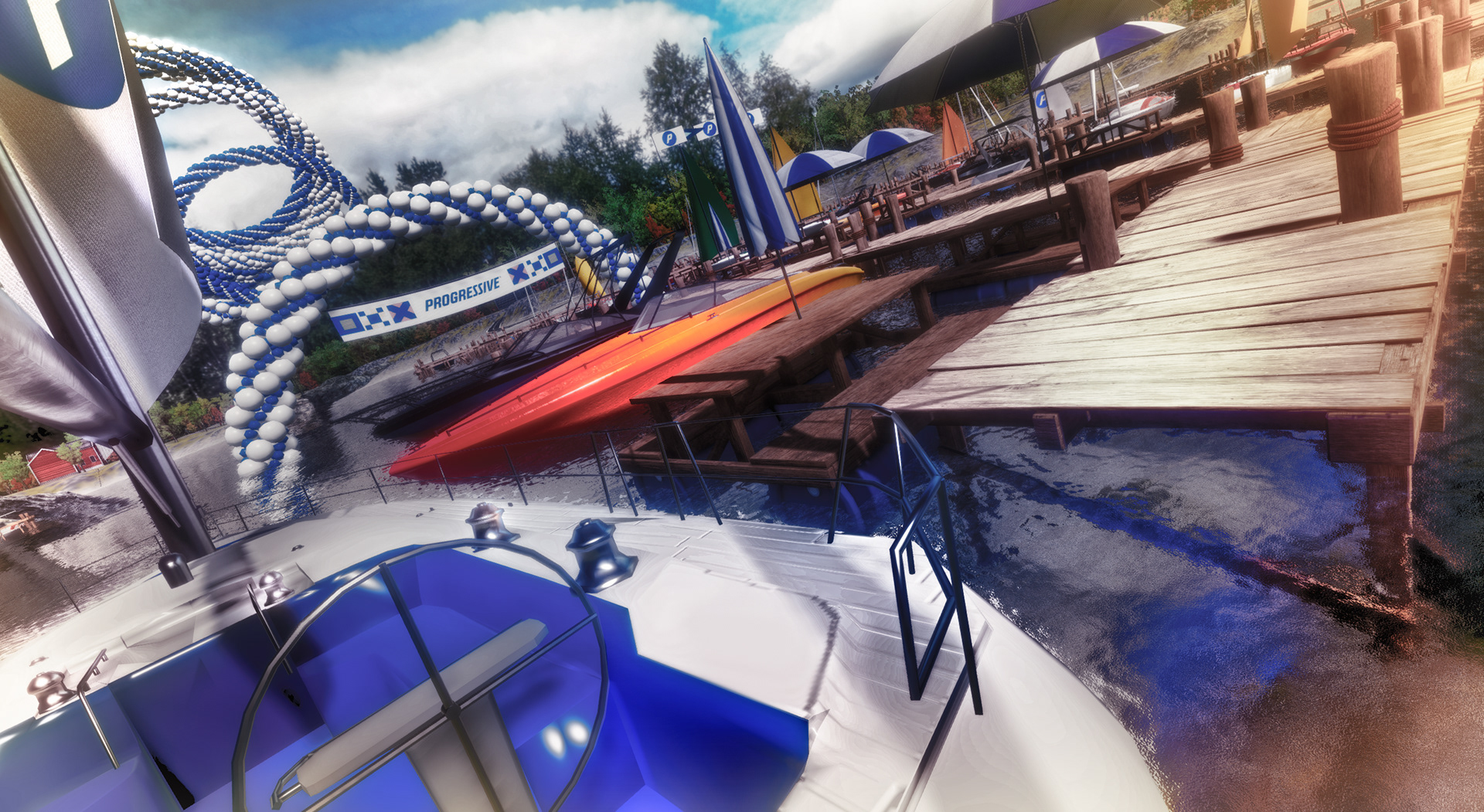 In game rendering of refactored Dock area I created for promotional / marketing needs . The goal was to enhance the current scene to look even better up ressing the textures and pushing post processing and lighting to get a amazing render