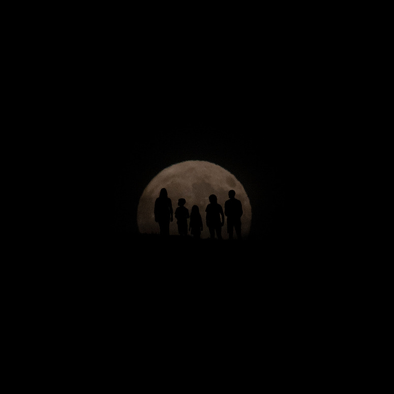 Family on the moon.