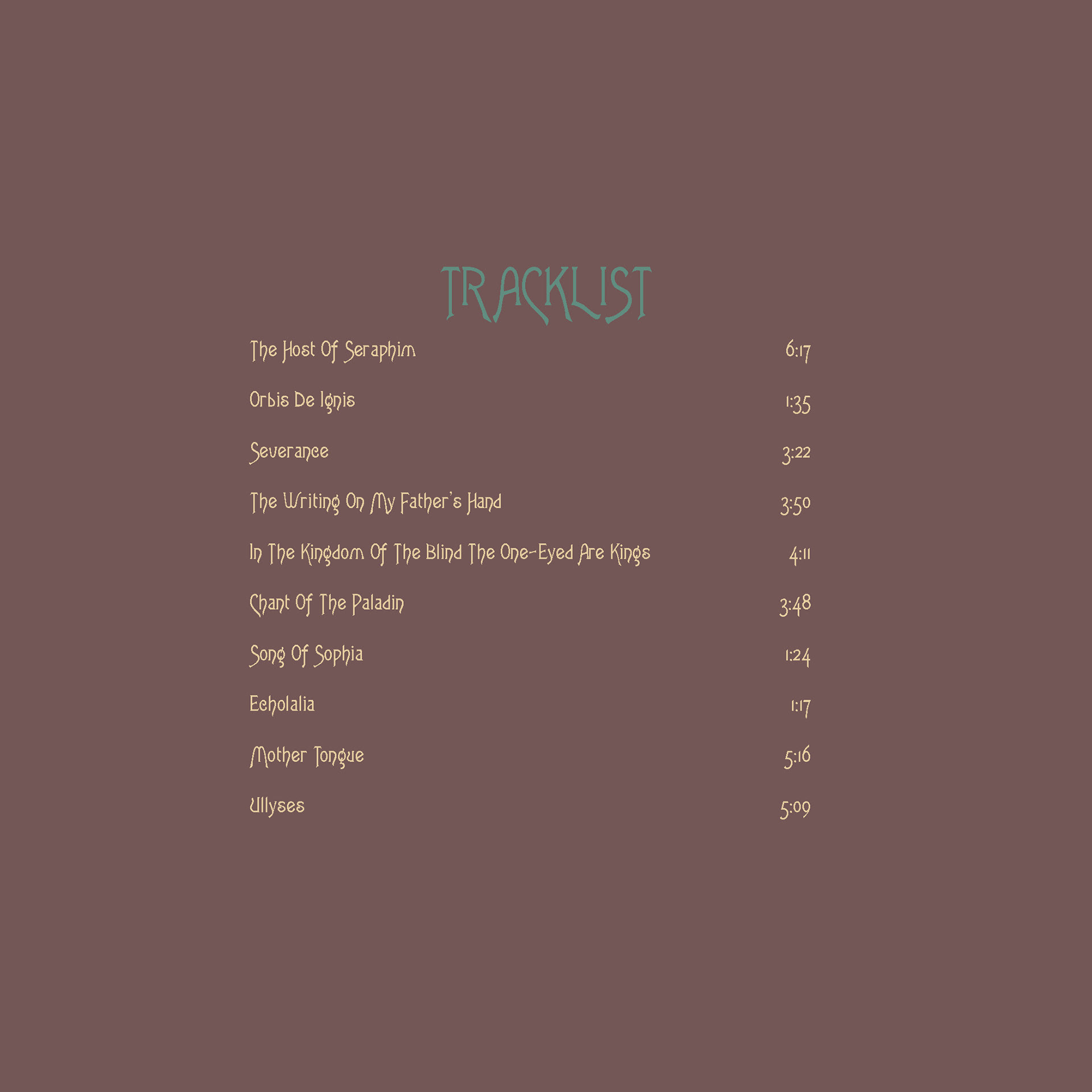 Tracklist