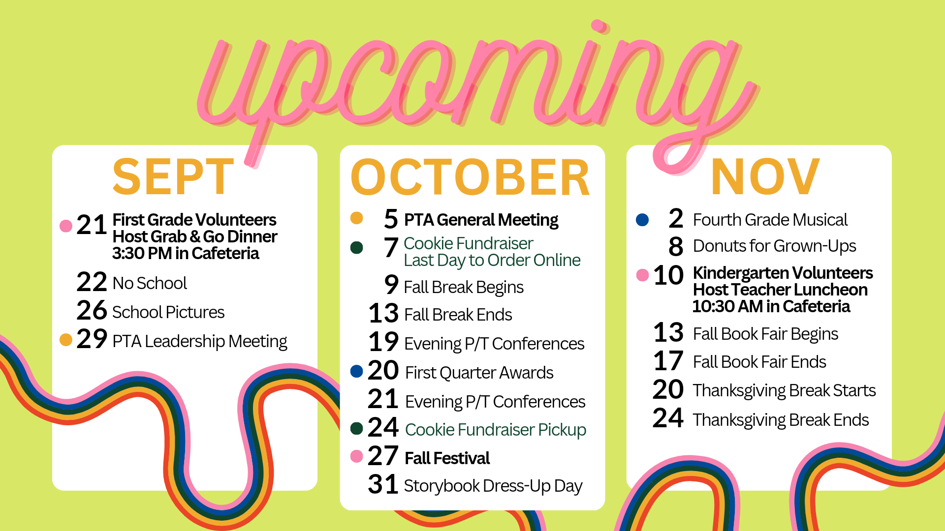 Upcoming Events Graphic for Website