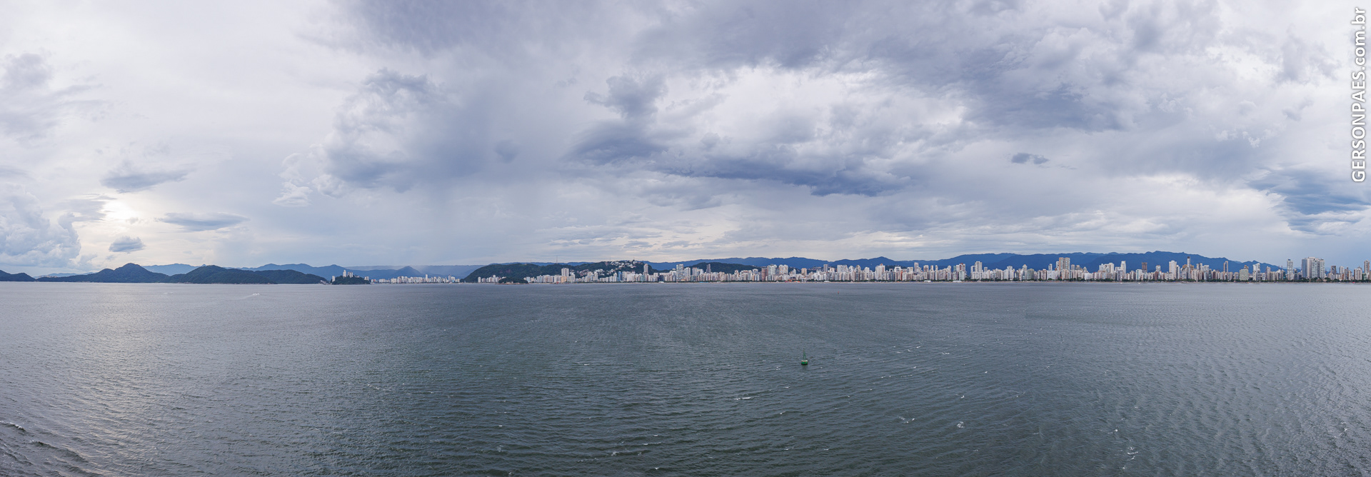 panorâmica de Santos, tamanho original com 1,15 metros x 40 centímetros
