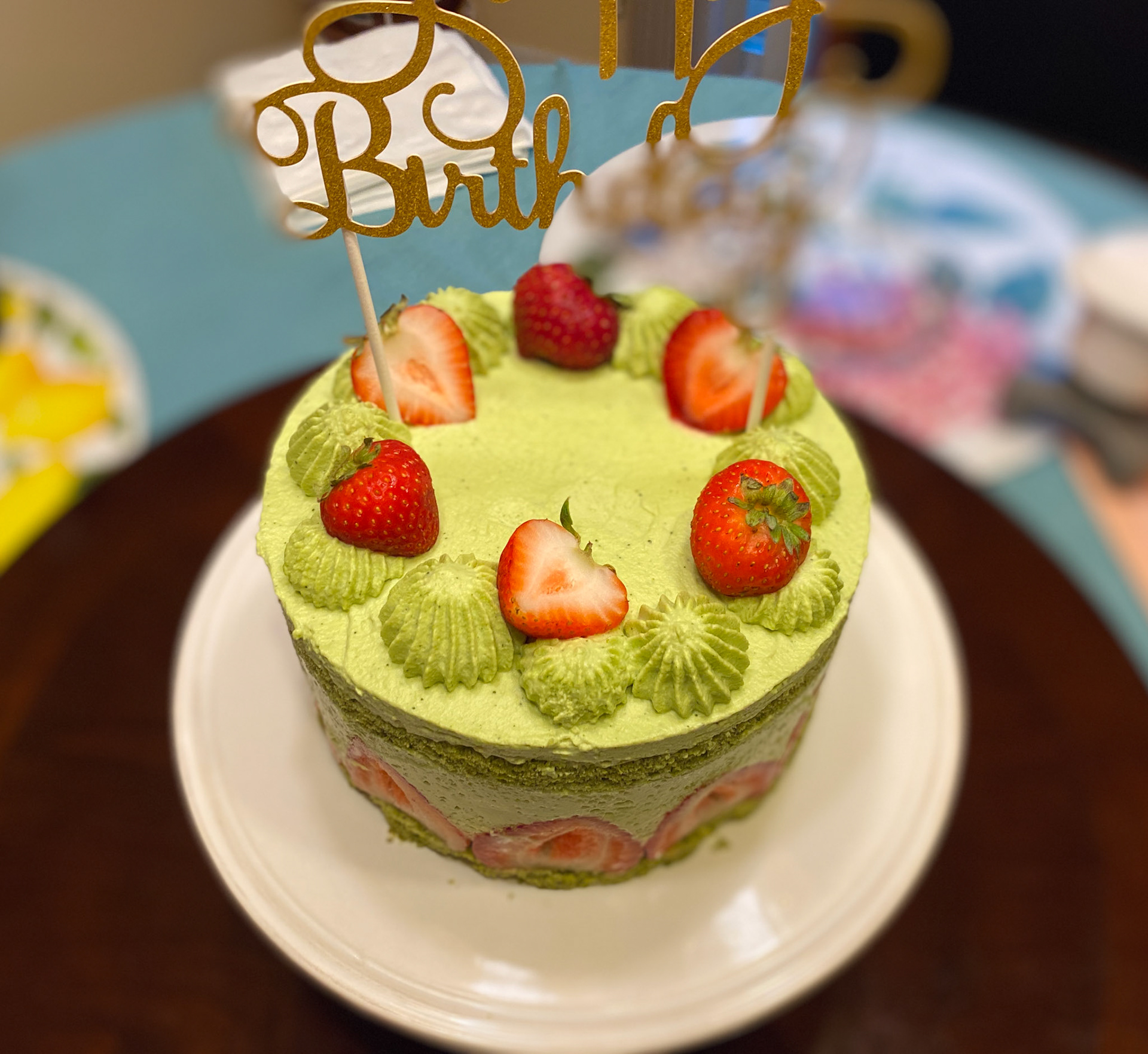 Matcha Fraisier Cake