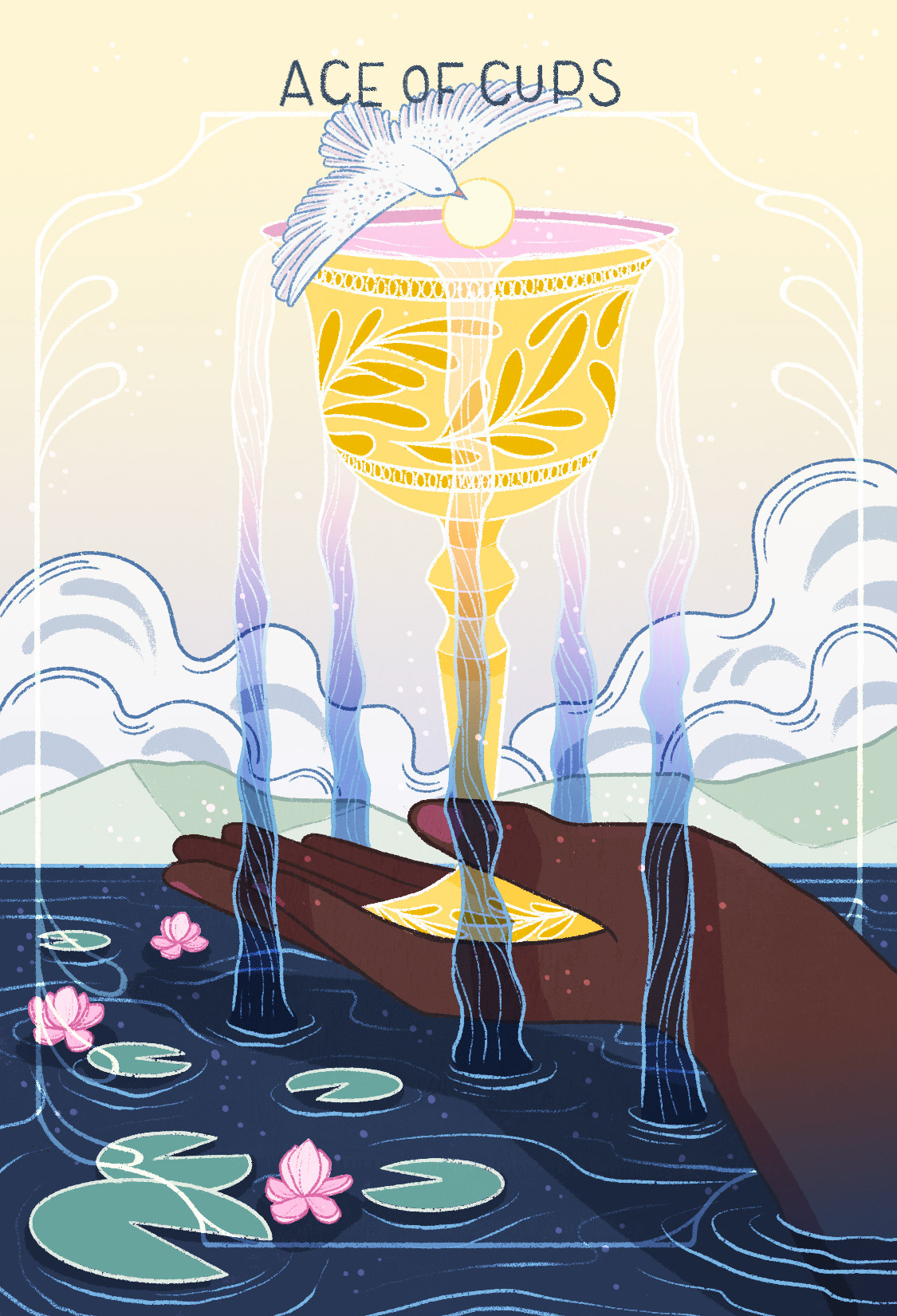 a cup overflowing water into a hand 