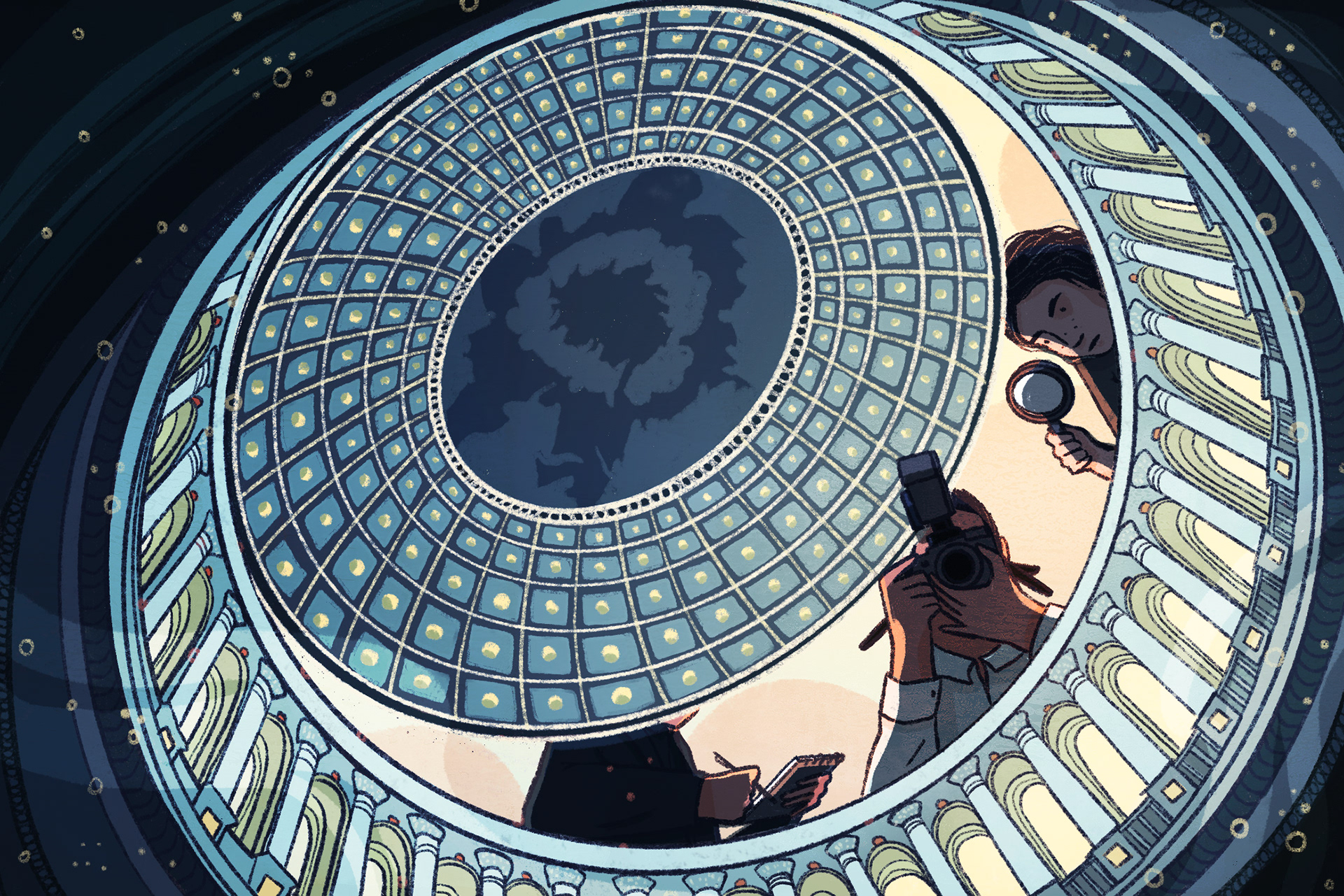 Investigators opening the capitol dome to watch over hearings