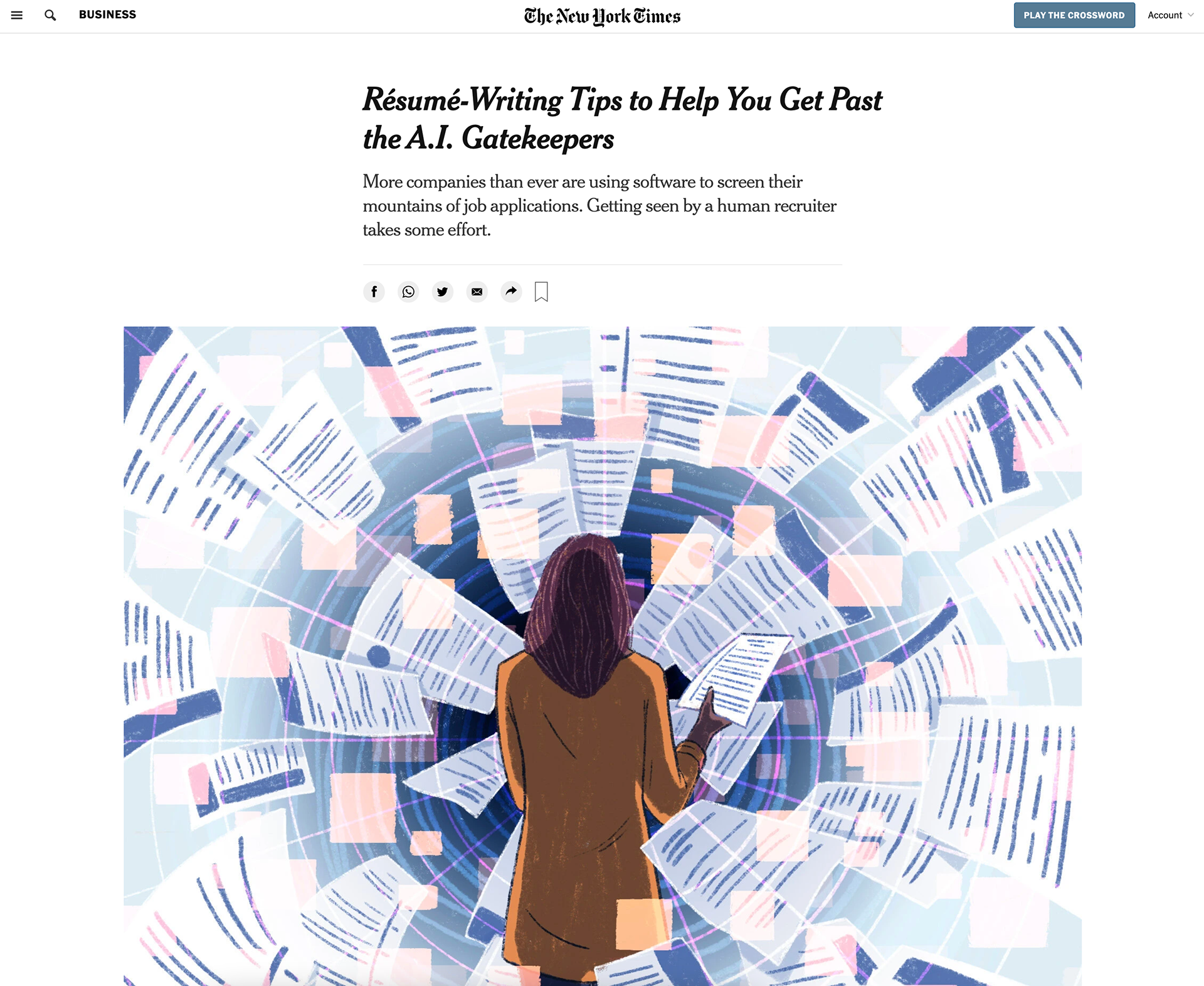 woman holding resume looking into black hole