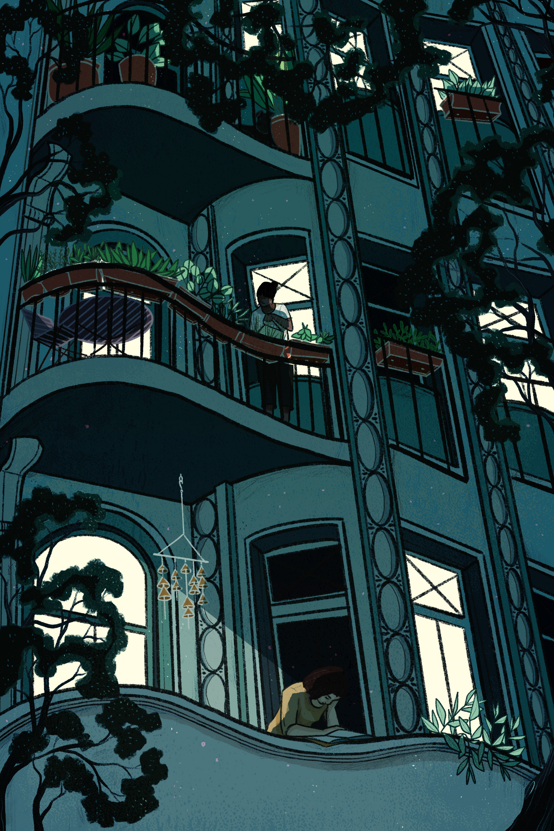 apartment balcony illustration