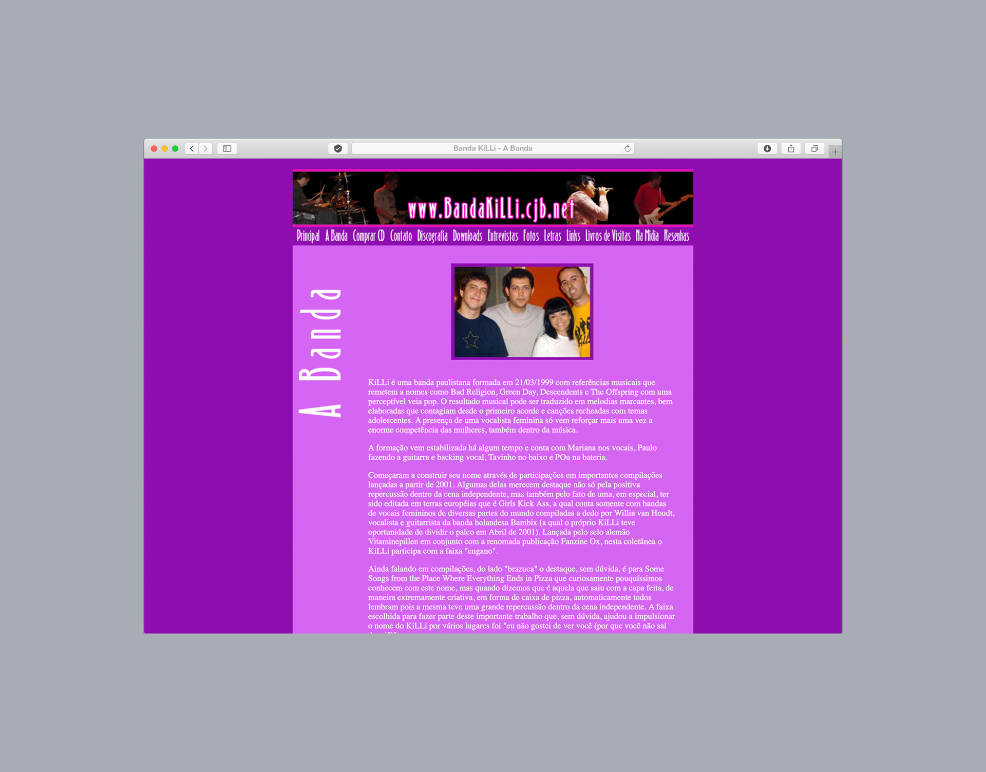 Website of the band "KiLLi"
