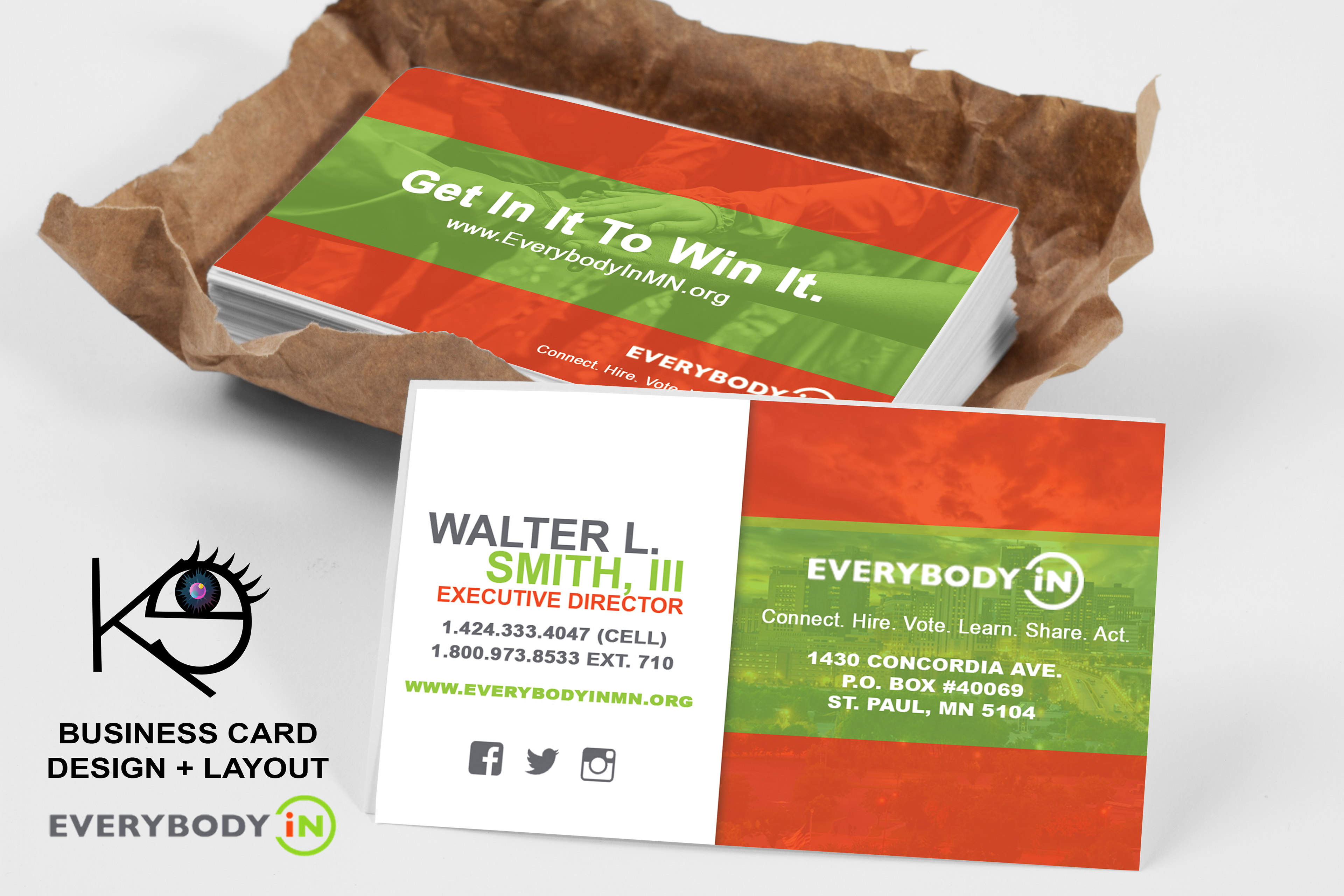Business Card Design + Layout
