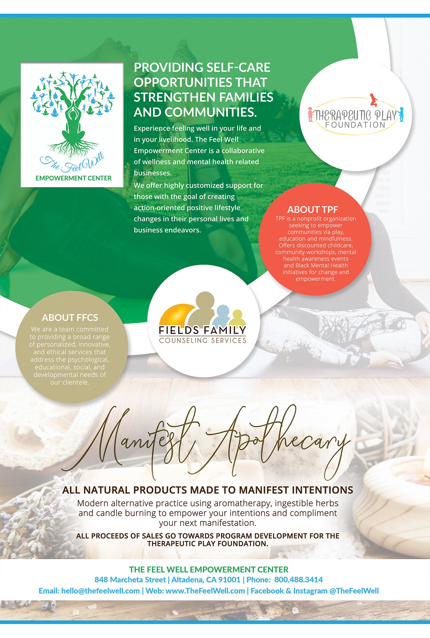 The Feel Well Empowerment Center - Flyer