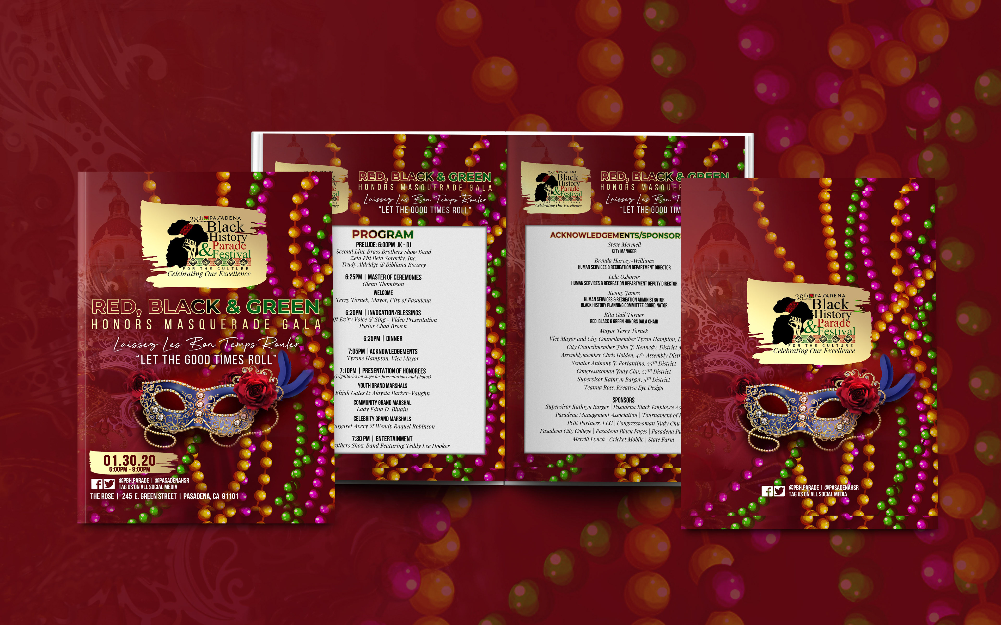 Red, Black & Green Honors Masquerade Gala Booklet