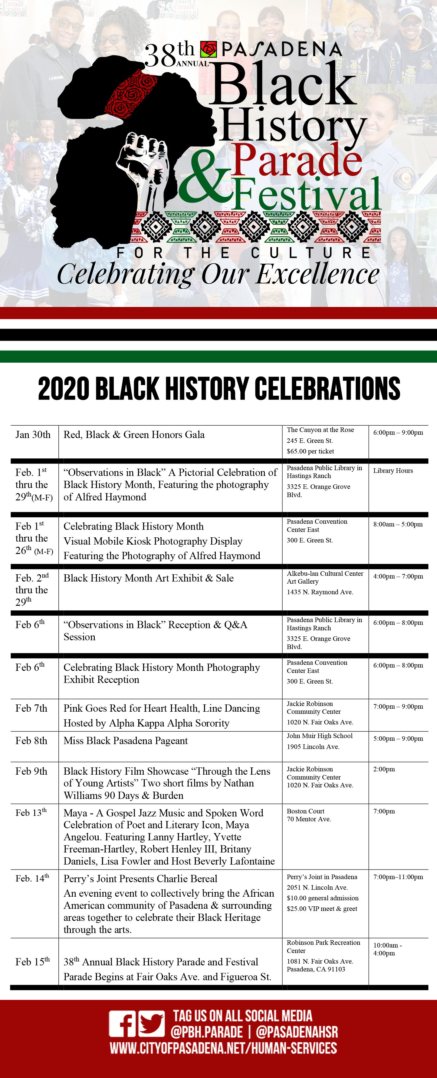 Pasadena Black History Parade Celebration Schedule