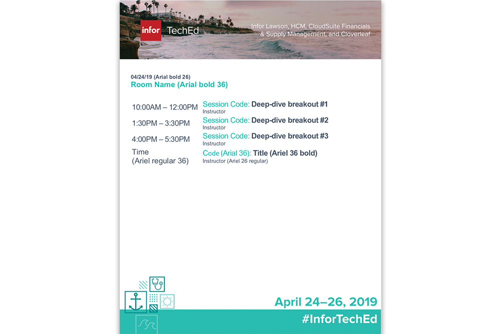 Schedule signs for breakout rooms