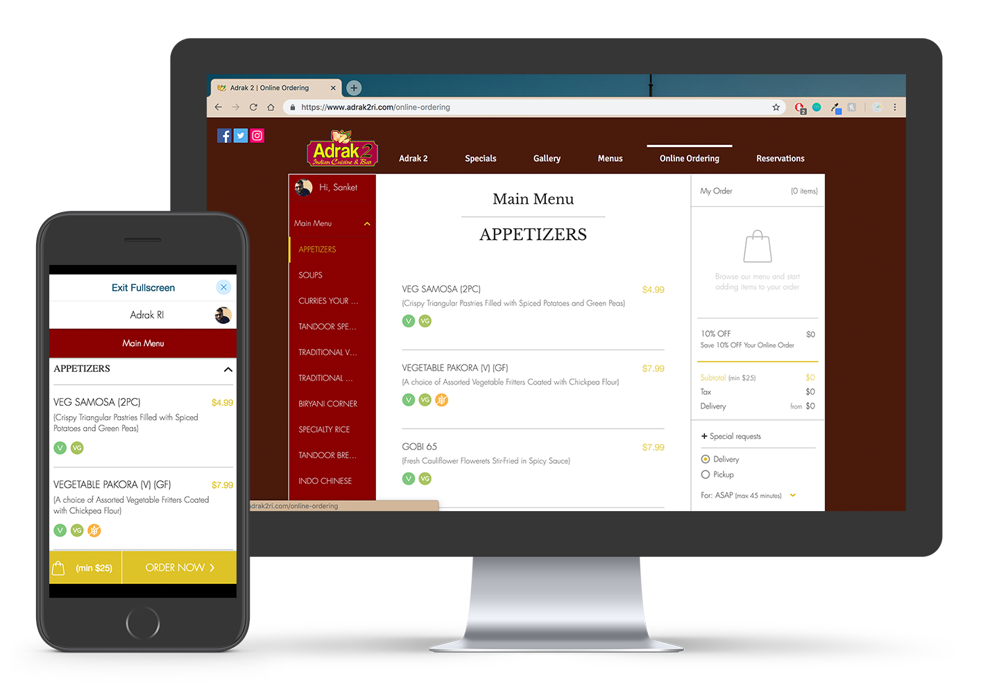 Online Ordering Integration on website