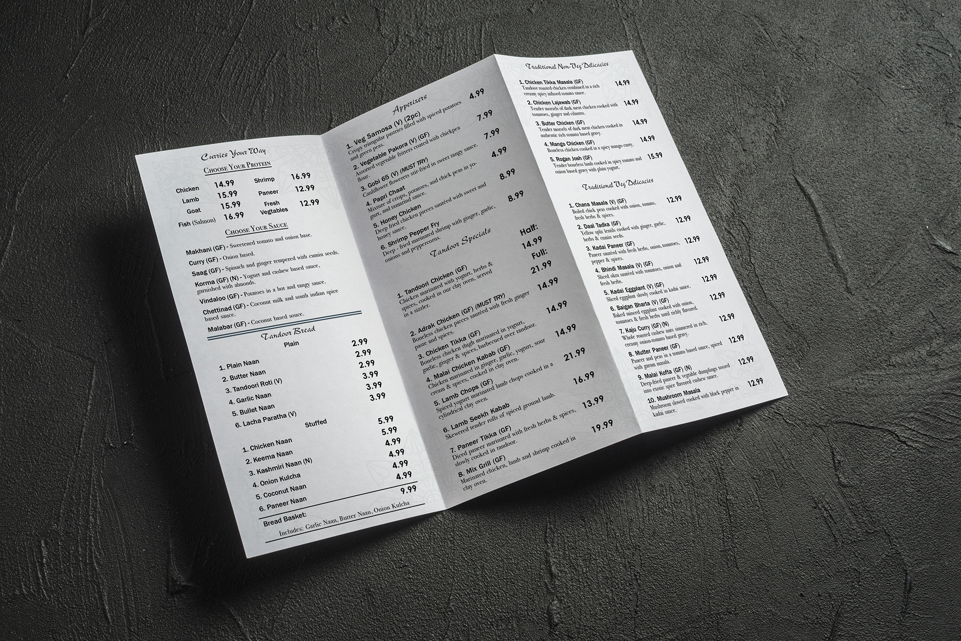 Take out Menu- Tri-fold Design