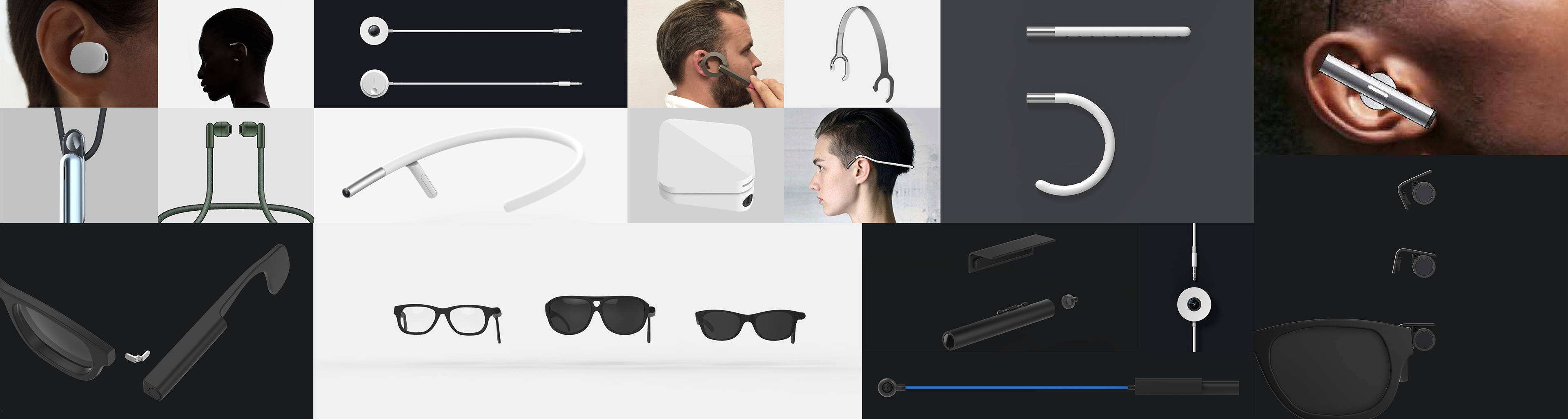 Renderings of wearables with cameras