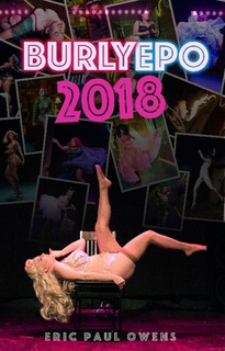 Book cover showing a burlesque dancer on a chair kicking into the air, with a background of performer photographs behind her
