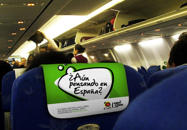 "Still thinking about Spain?" On leaving flights. Recruitment campaign