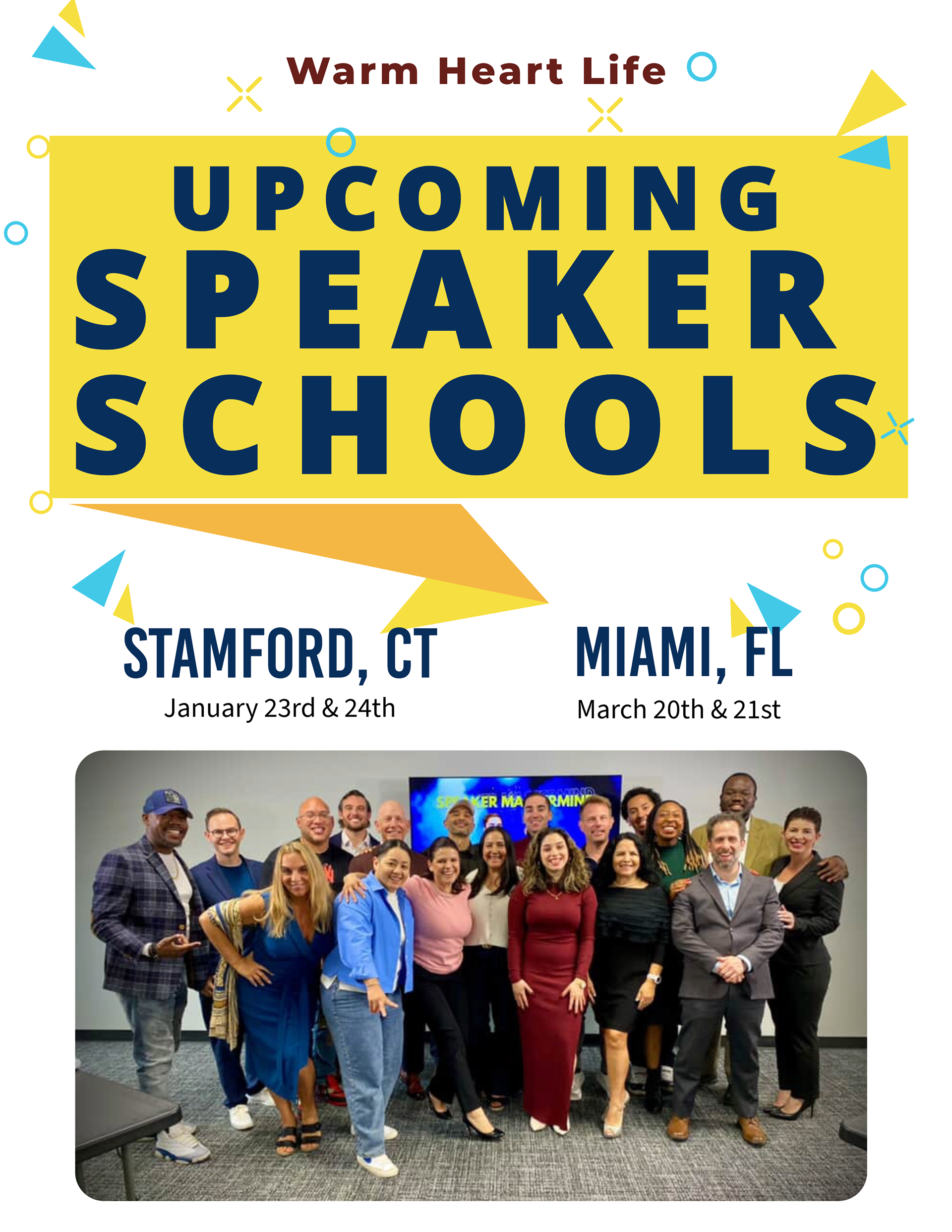 Speaker School Mastermind Flyers for Warm Heart Life