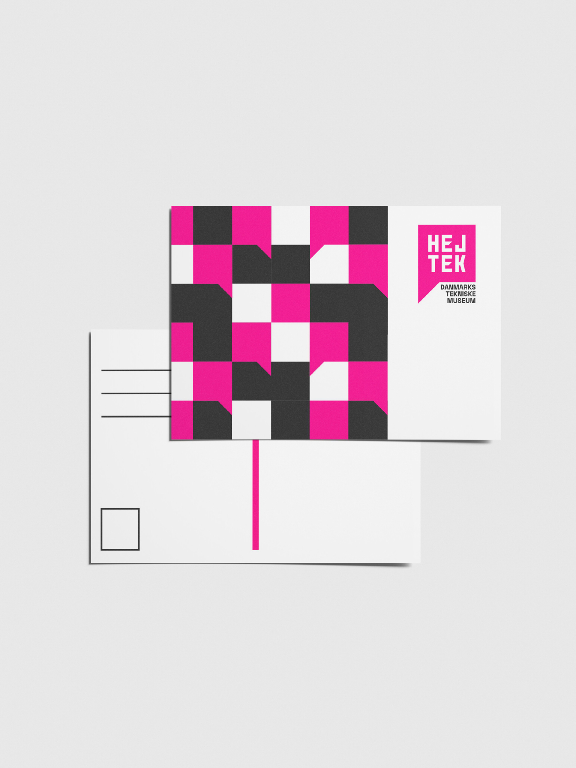 Merch postcard with pixel pattern