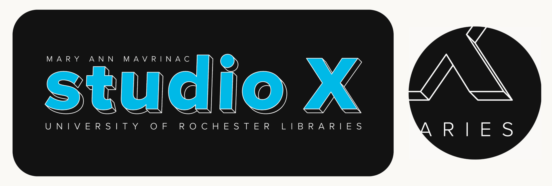Studio X wordmark gif showing the old thin white text outline and the new thicket white text outline