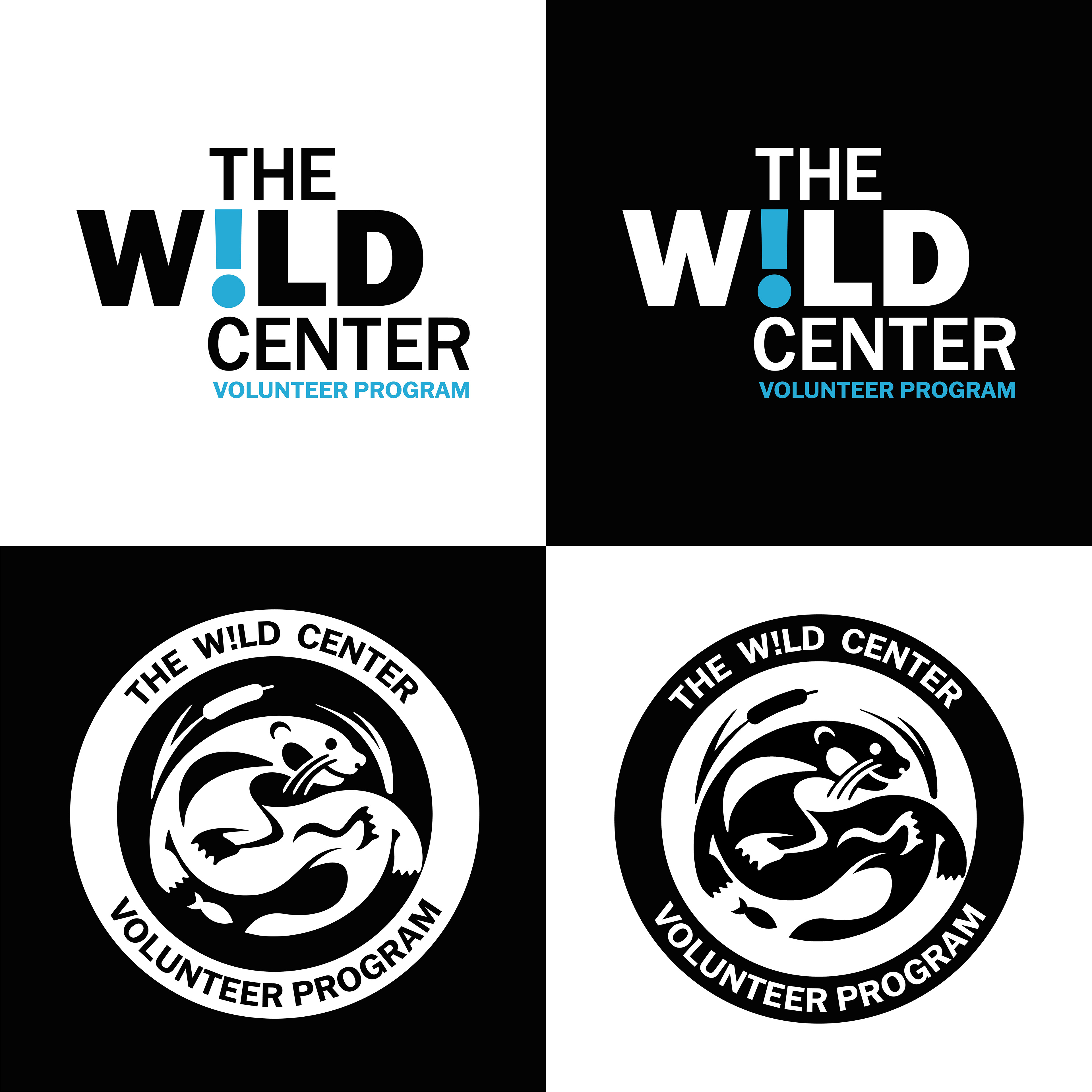 Logos and wordmarks with volunteer program subheading