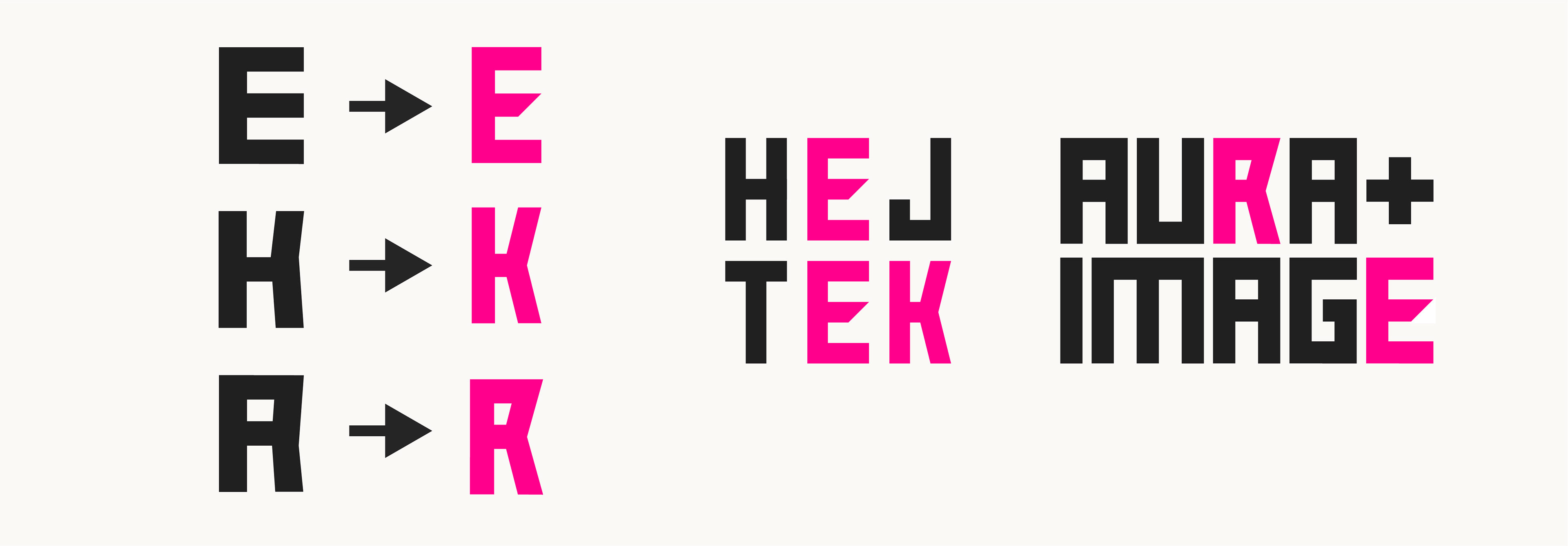 Letter customizations for E, K, and R