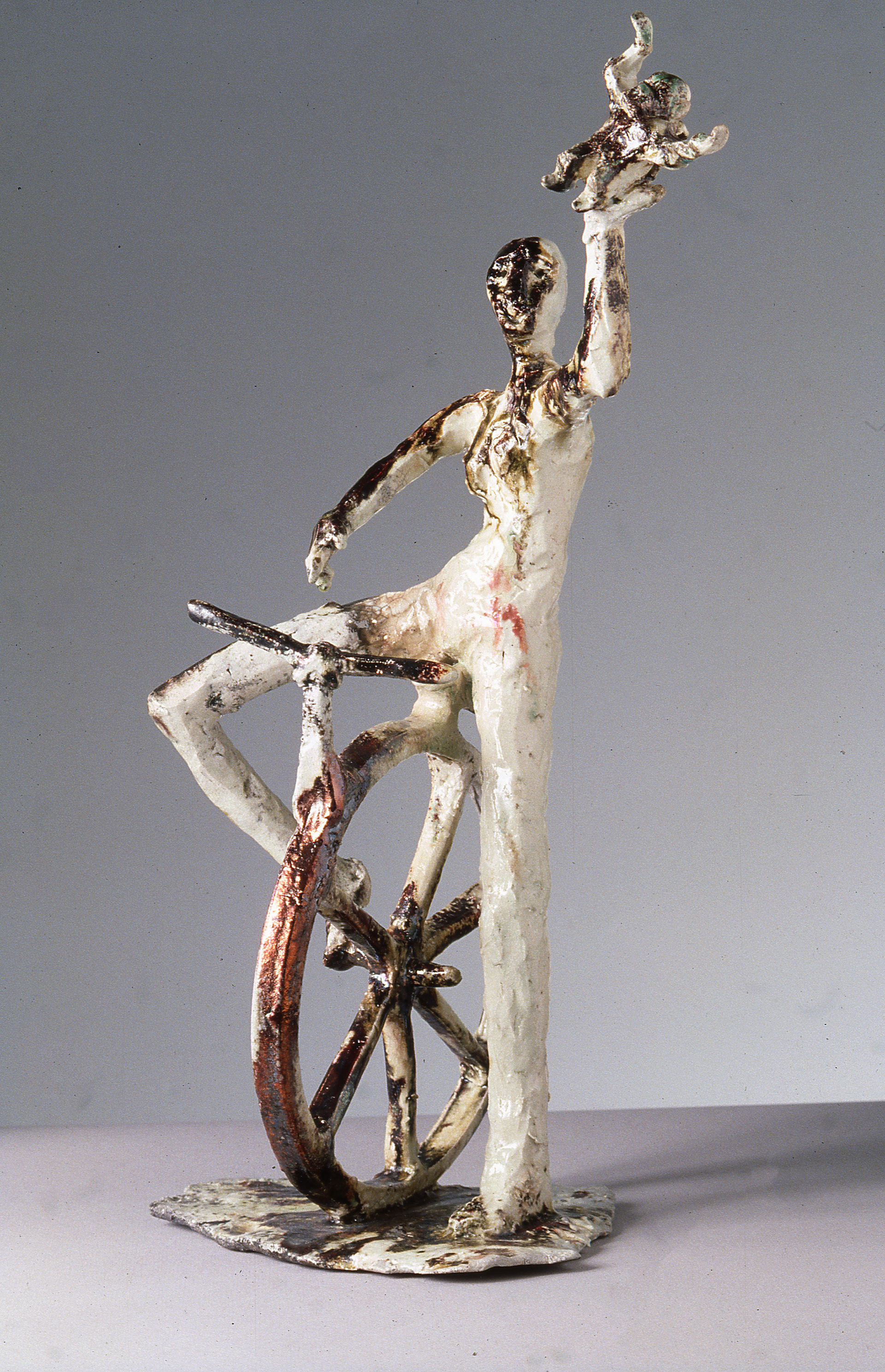 Mono Bike with Figure and Turquoise Monkey h.53 cm