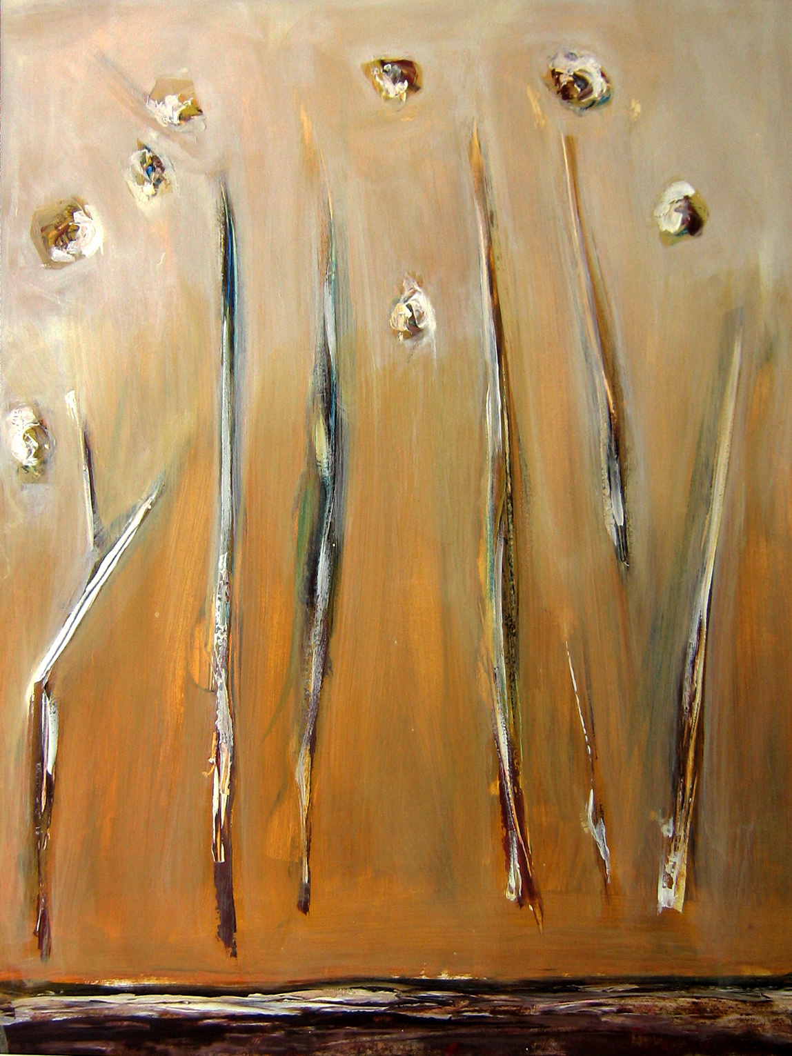 DANCING STICKS 47 x 62cm Acrylic on rag paper