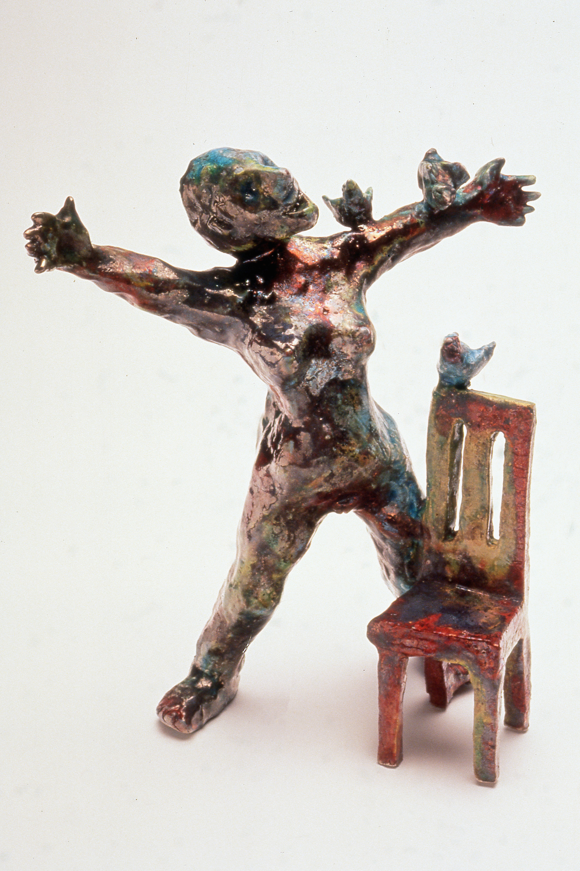 Figure with Blue Birds h. 23cm