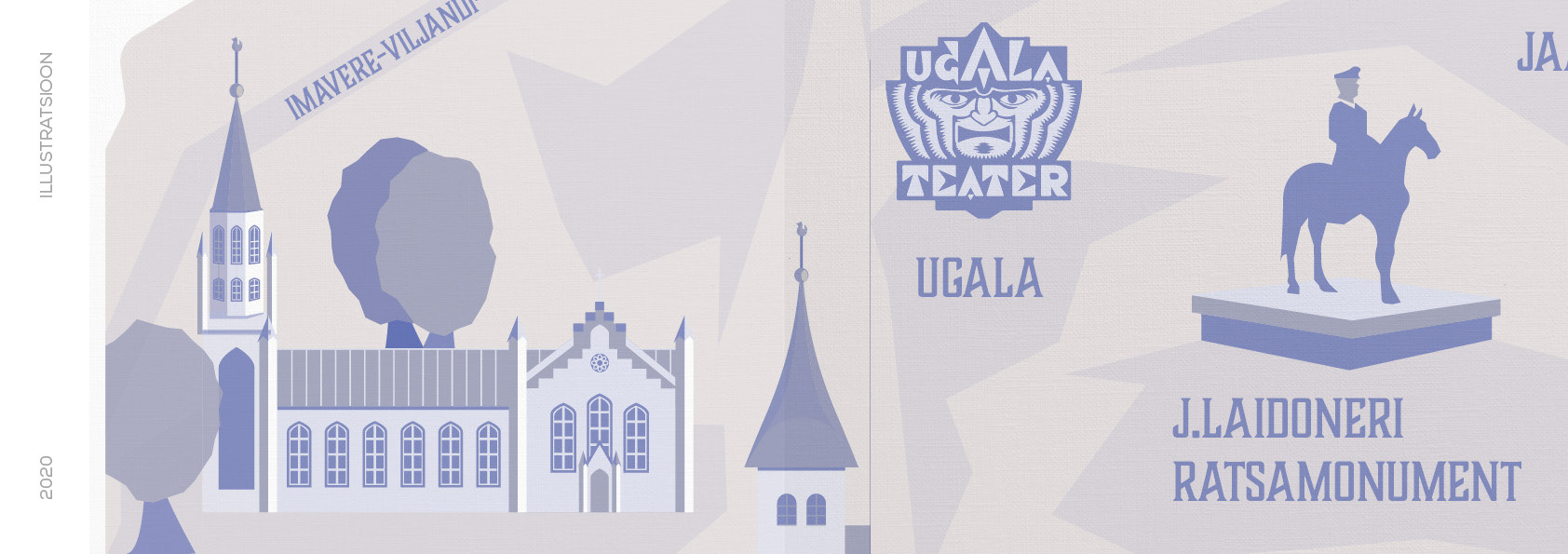 Linnakaart⎪Illustreeritud Viljandi linnakaart, Elvo Jakobson