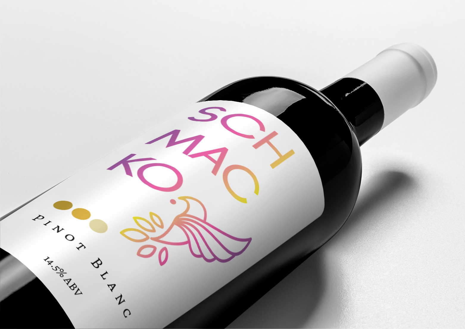 Schmacko Pinot Blanc Wine Label Design Concept