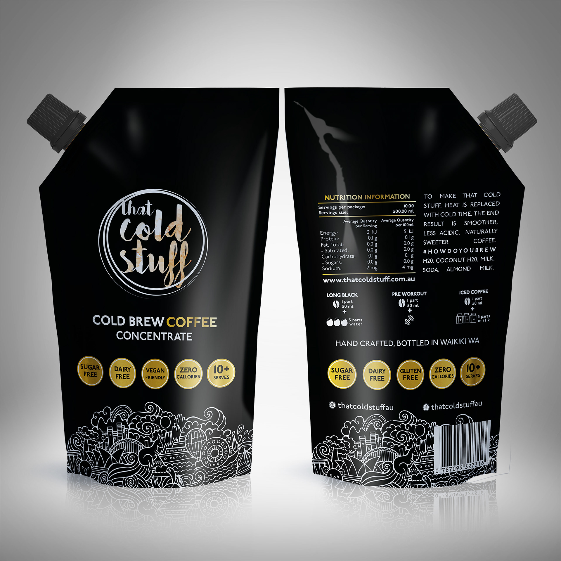 Cold Brew Coffee Label Design