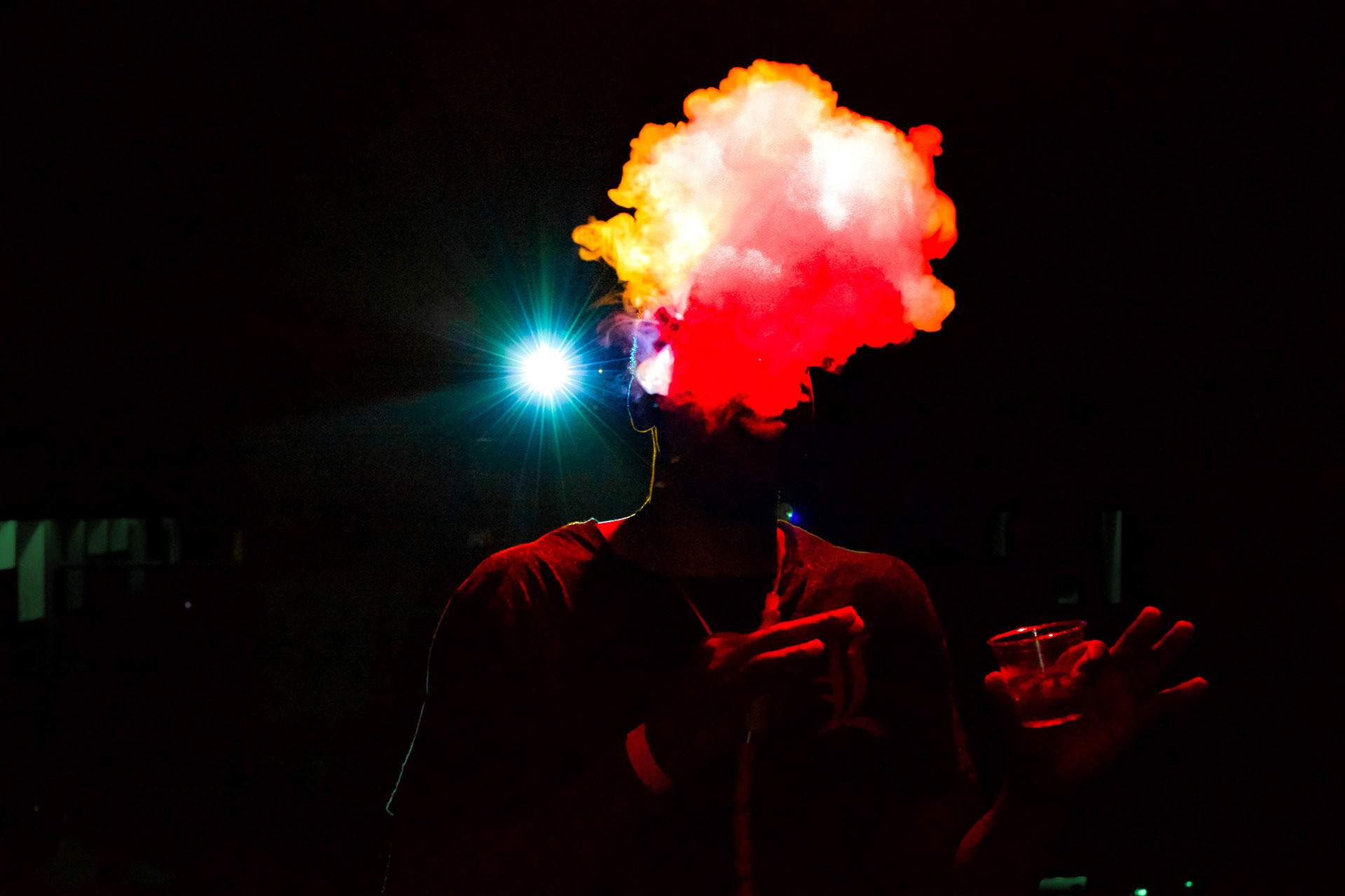 Hookah cloud at a club for a VIP party