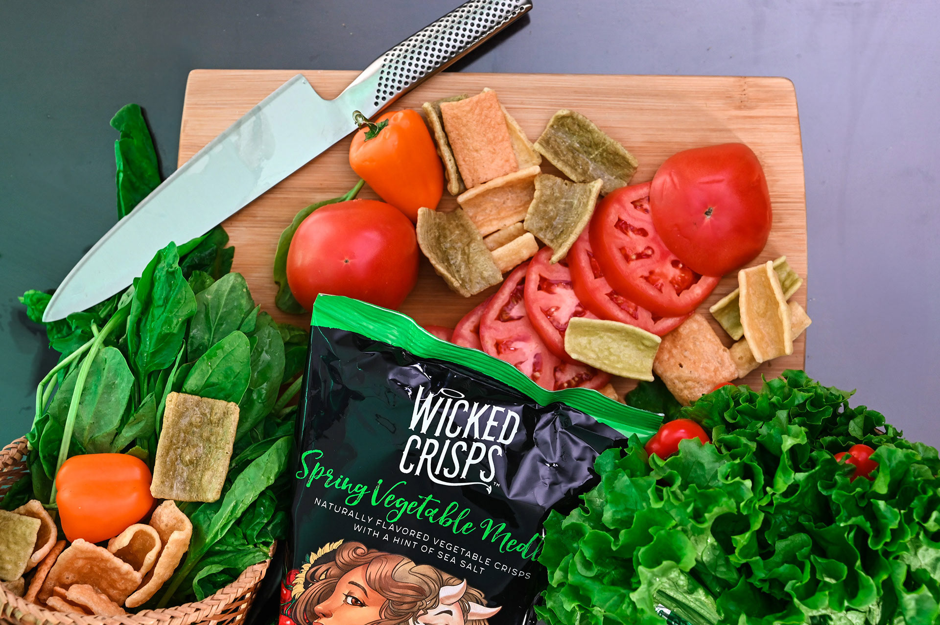 Overhead shot of Wicked Crisps