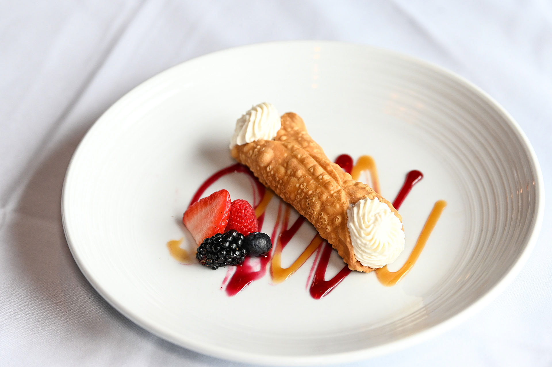 Cannoli on a plate at a 5-star restaurant